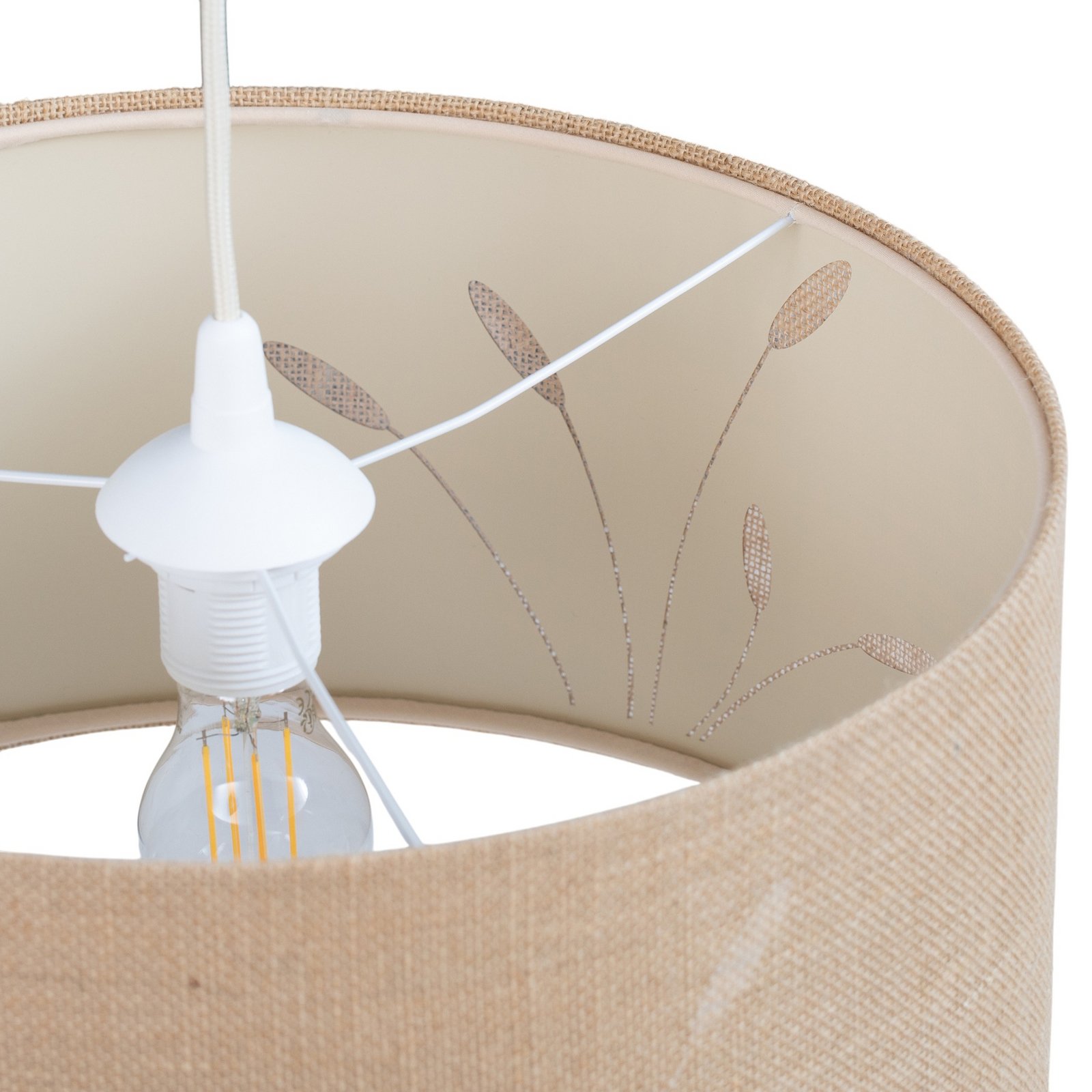 Boho Auris pendant light, beige, Ø 40 cm, textile