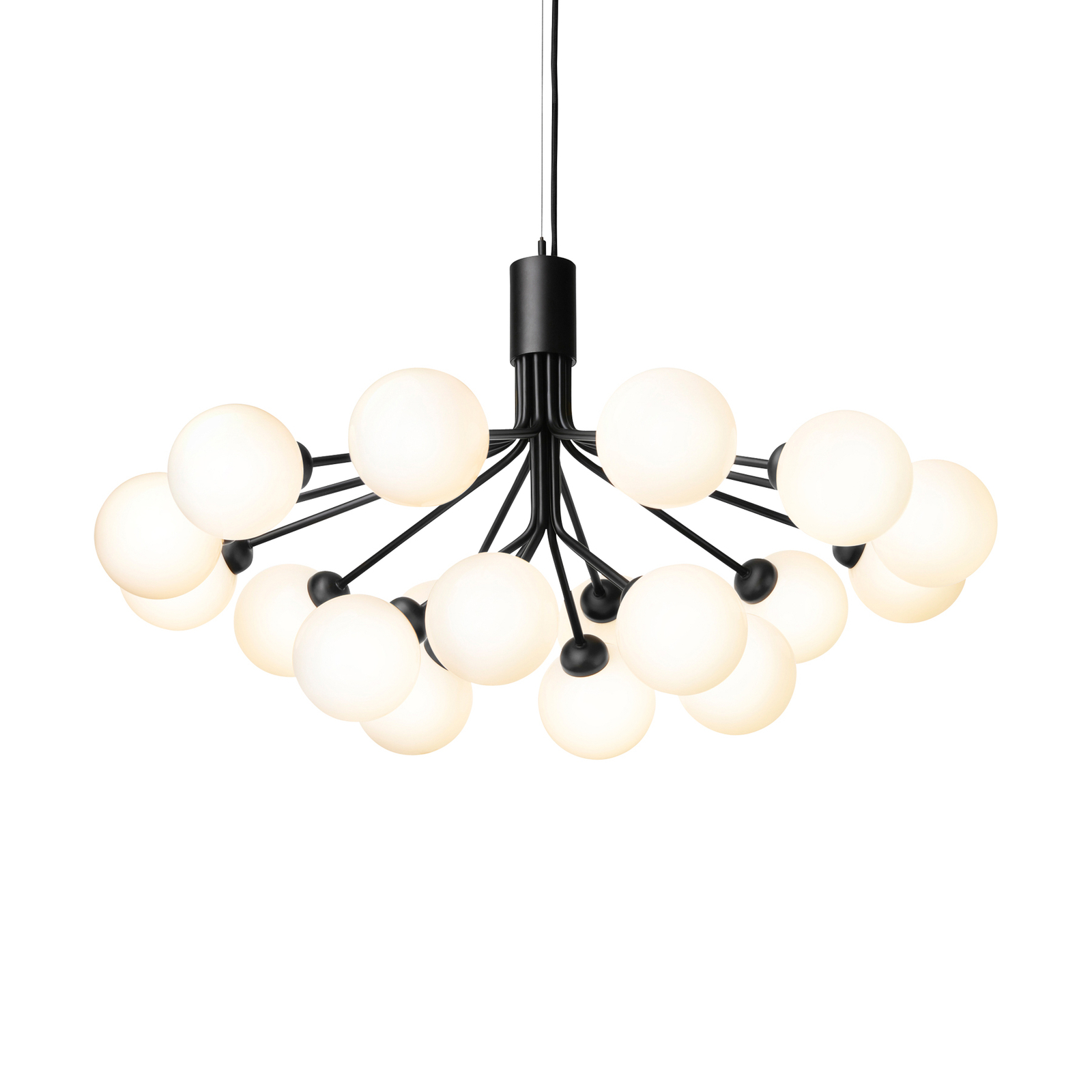 Apiales 18 Lampadario Raso Nero/Bianco Opale - Nuura