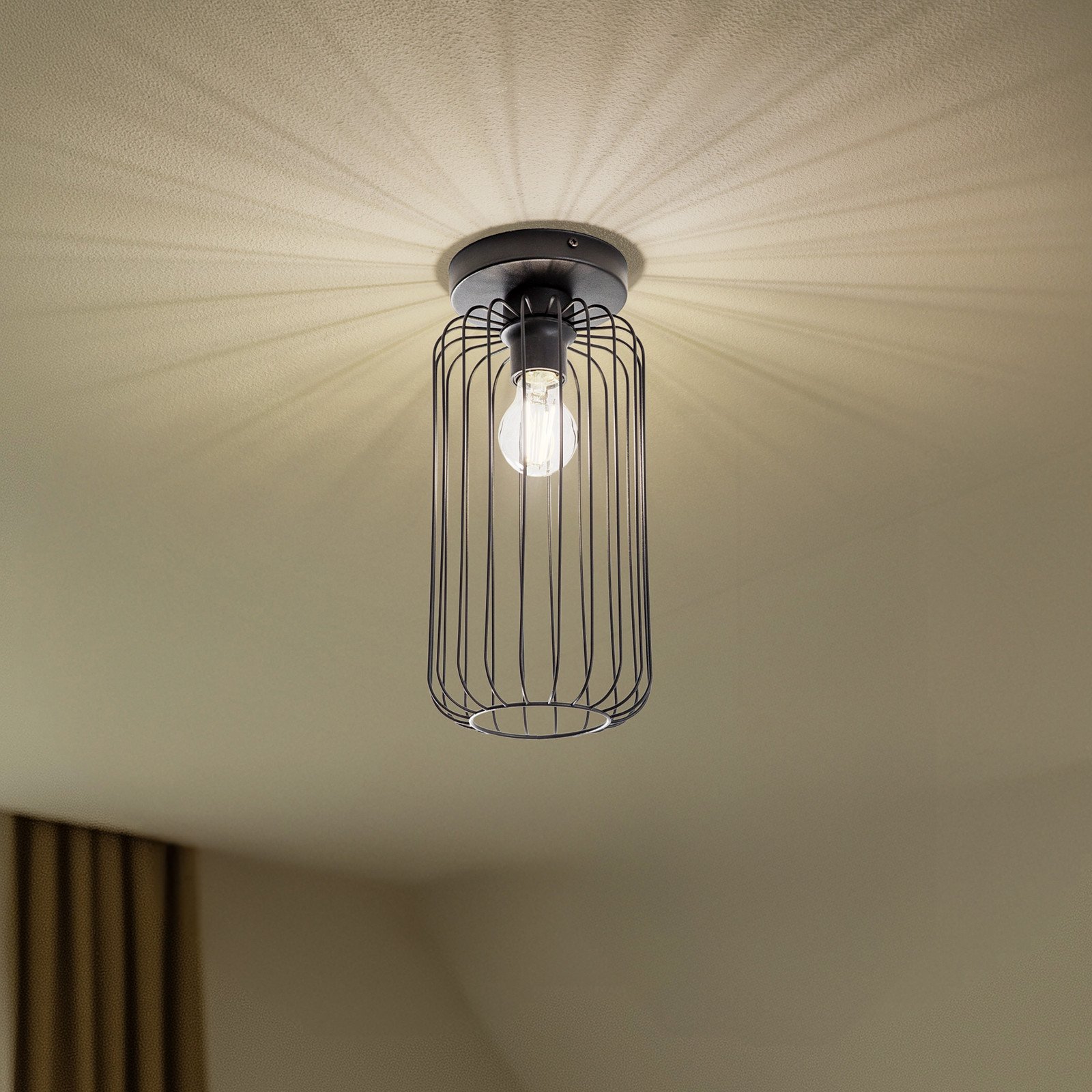 EMIBIG LIGHTING Plafonieră Barn Ø 16 cm negru metal E27 - Camera de zi / sufragerie - Modern