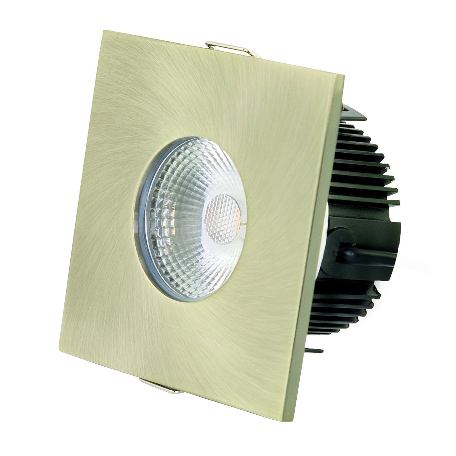 DOTLUX MULTIsun LED recessed light, angular, brass