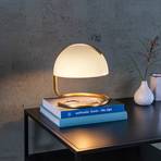 Retro lampa stołowa Cato klosz matowe szkło, biała