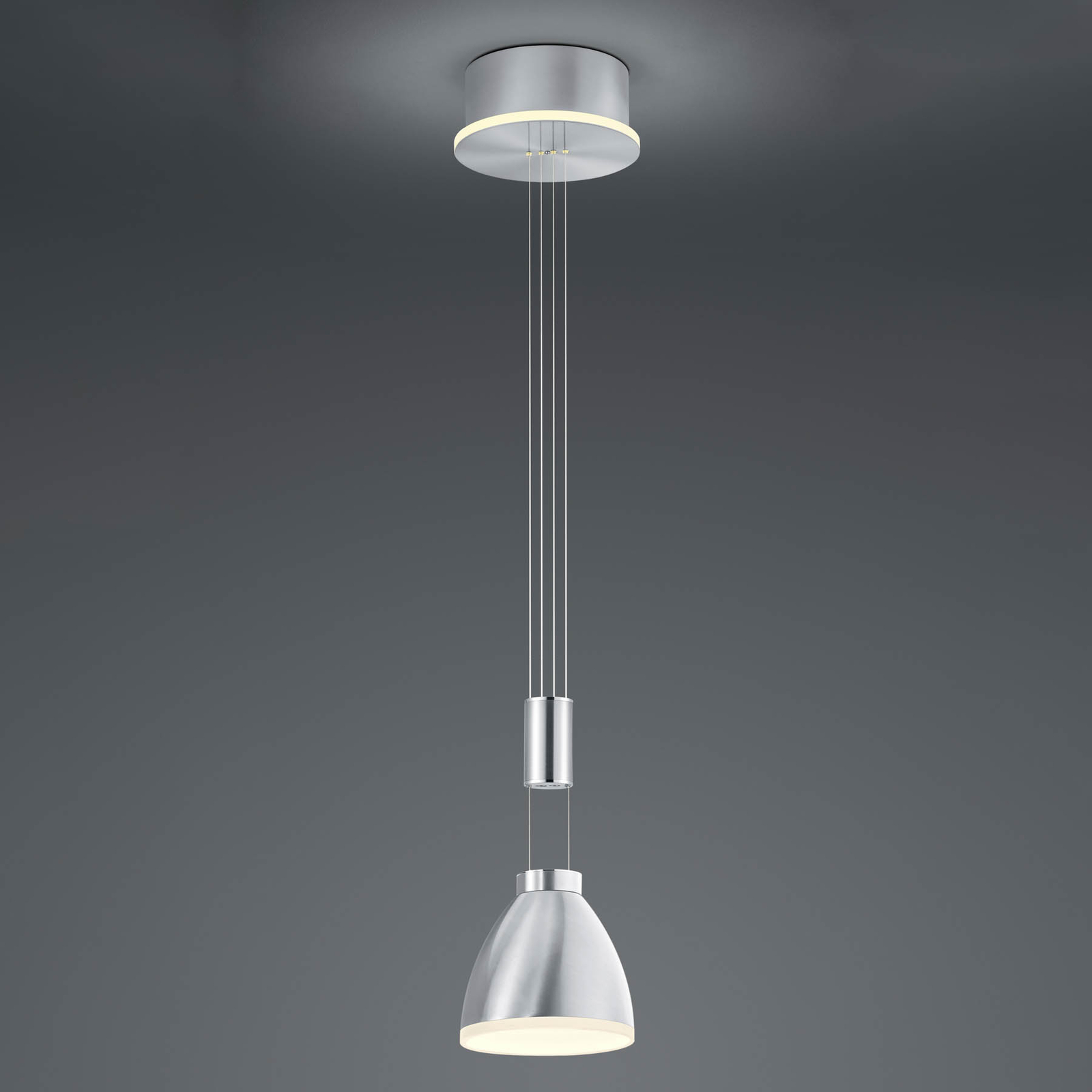 LED hanglamp Leni, 1-lamp, nikkel mat