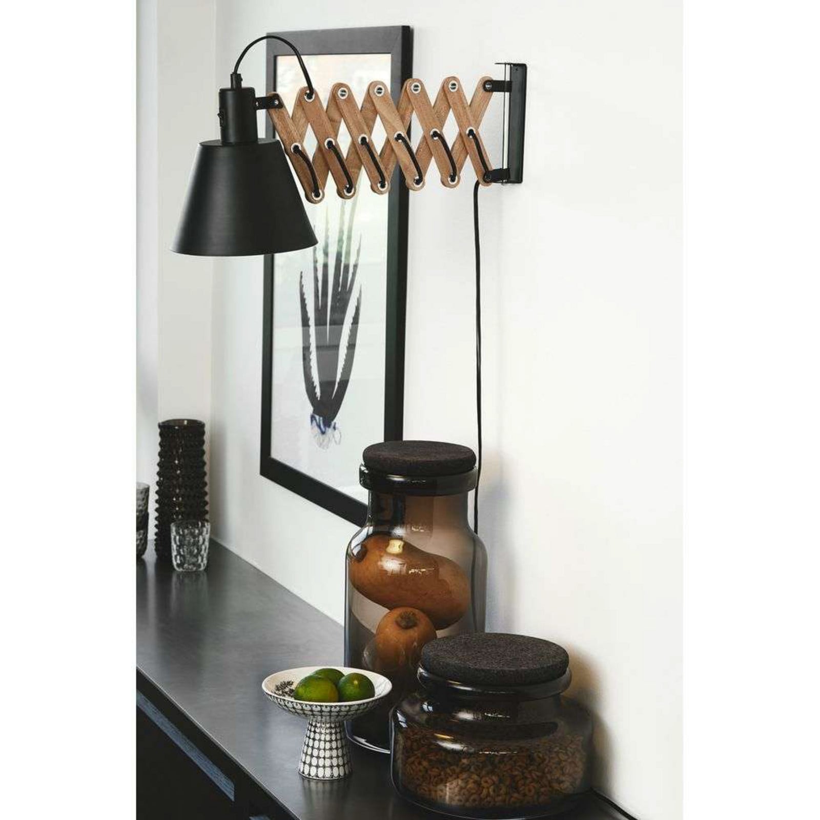 Vintage Wandleuchte Black Halo Design - Metall