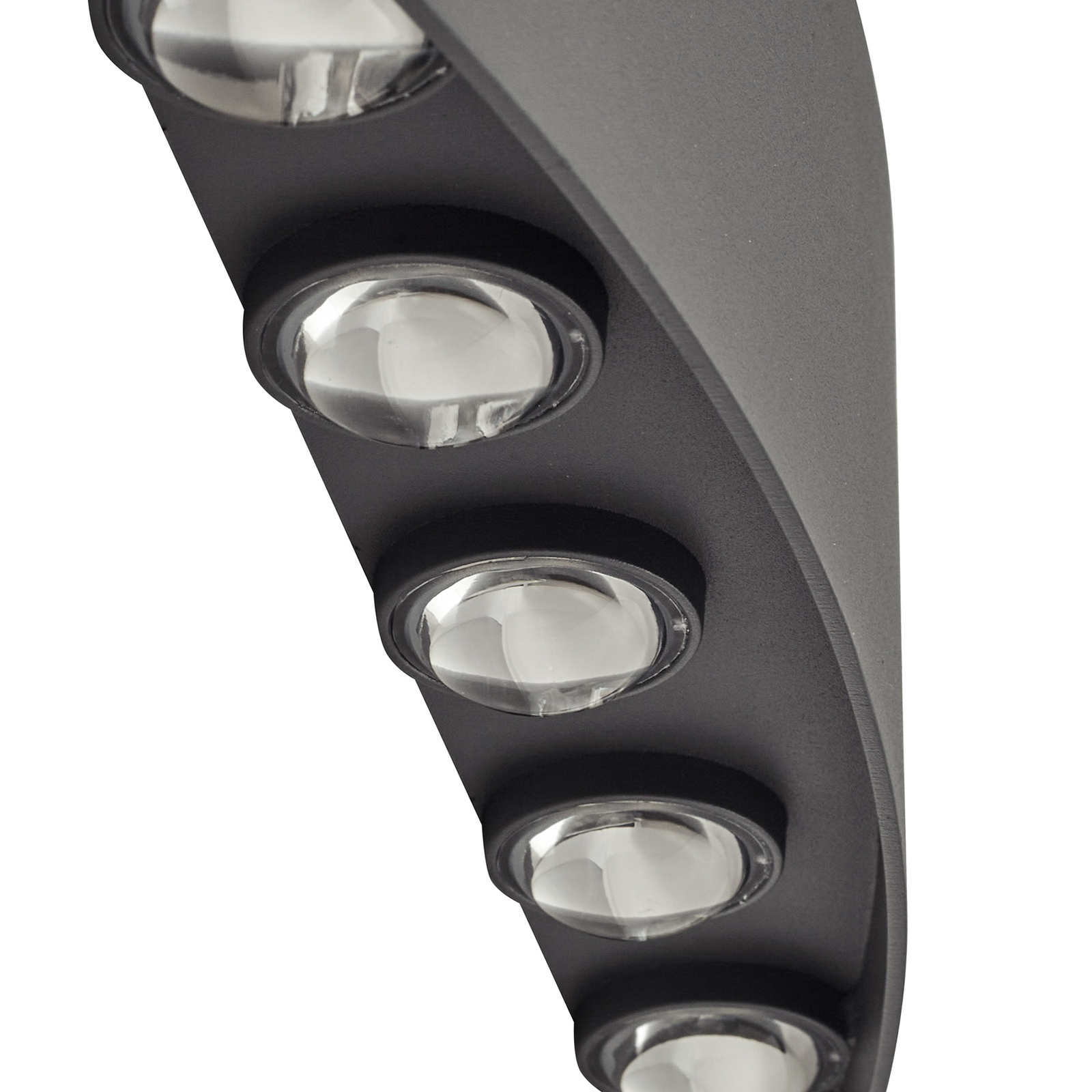 Lindby LED buitenwandlamp Ithan, 5-lamps, grijs, aluminium