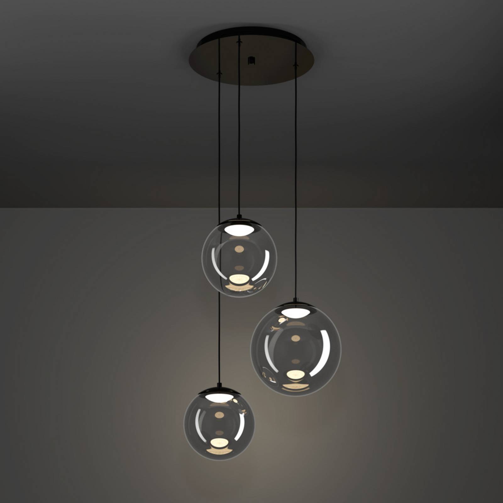 Żyrandol LED Stars of Light ANORIAS, czarna, Ø 46 cm, 3 ramiona