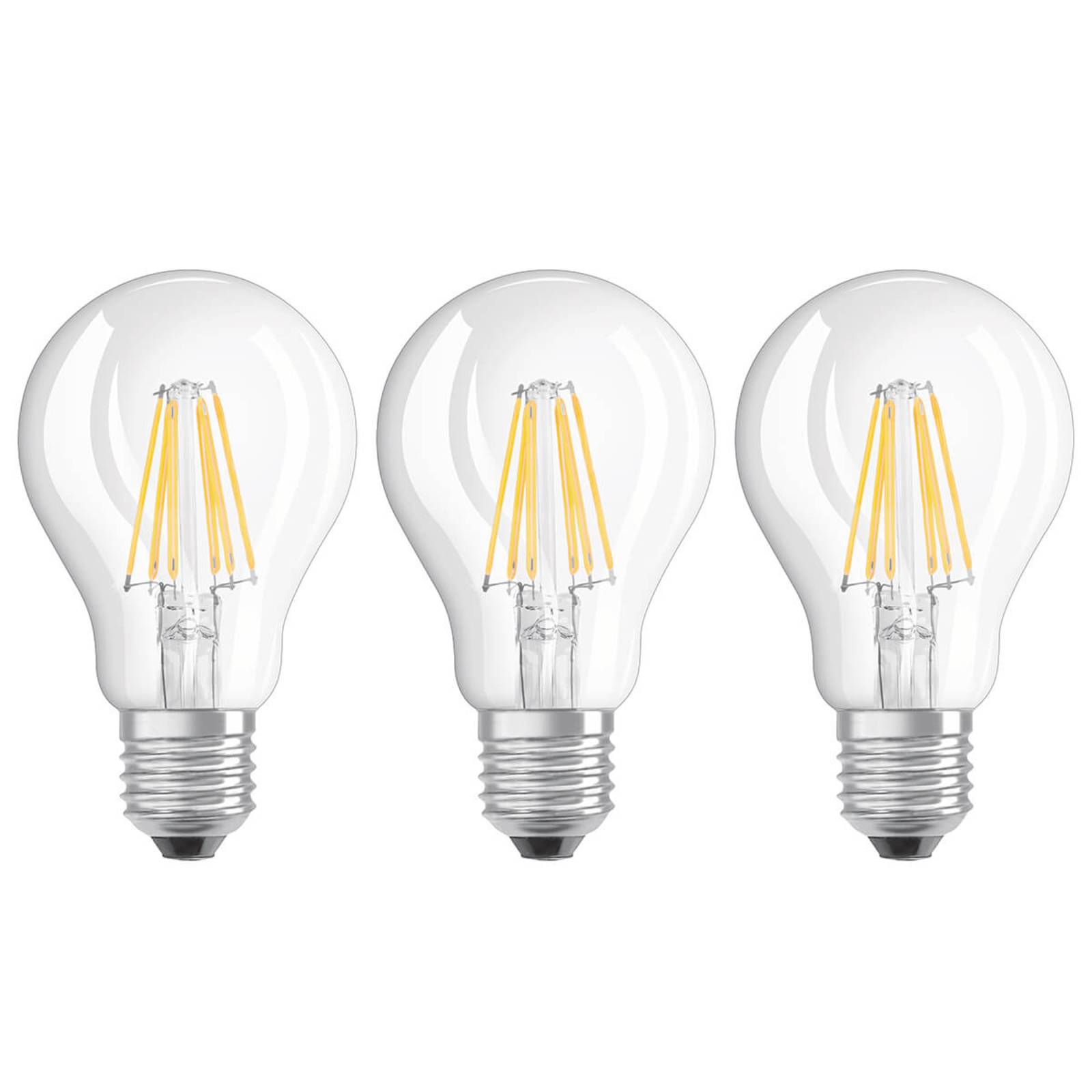 Image of Ampoule filament LED E27 6 W blanc chaud, kit de 3 4058075819290