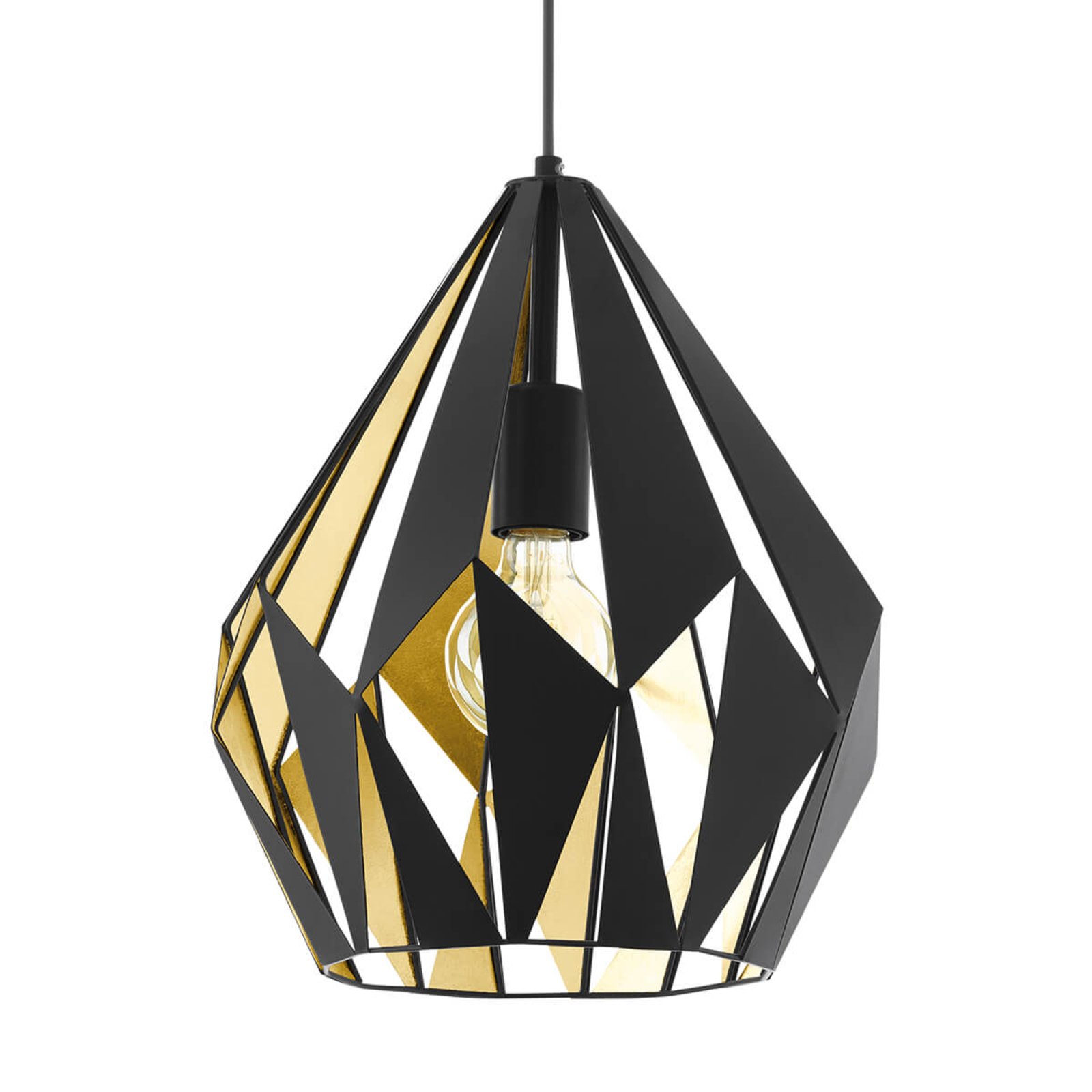 Závesná lampa Carlton v čiernej Ø 31 cm