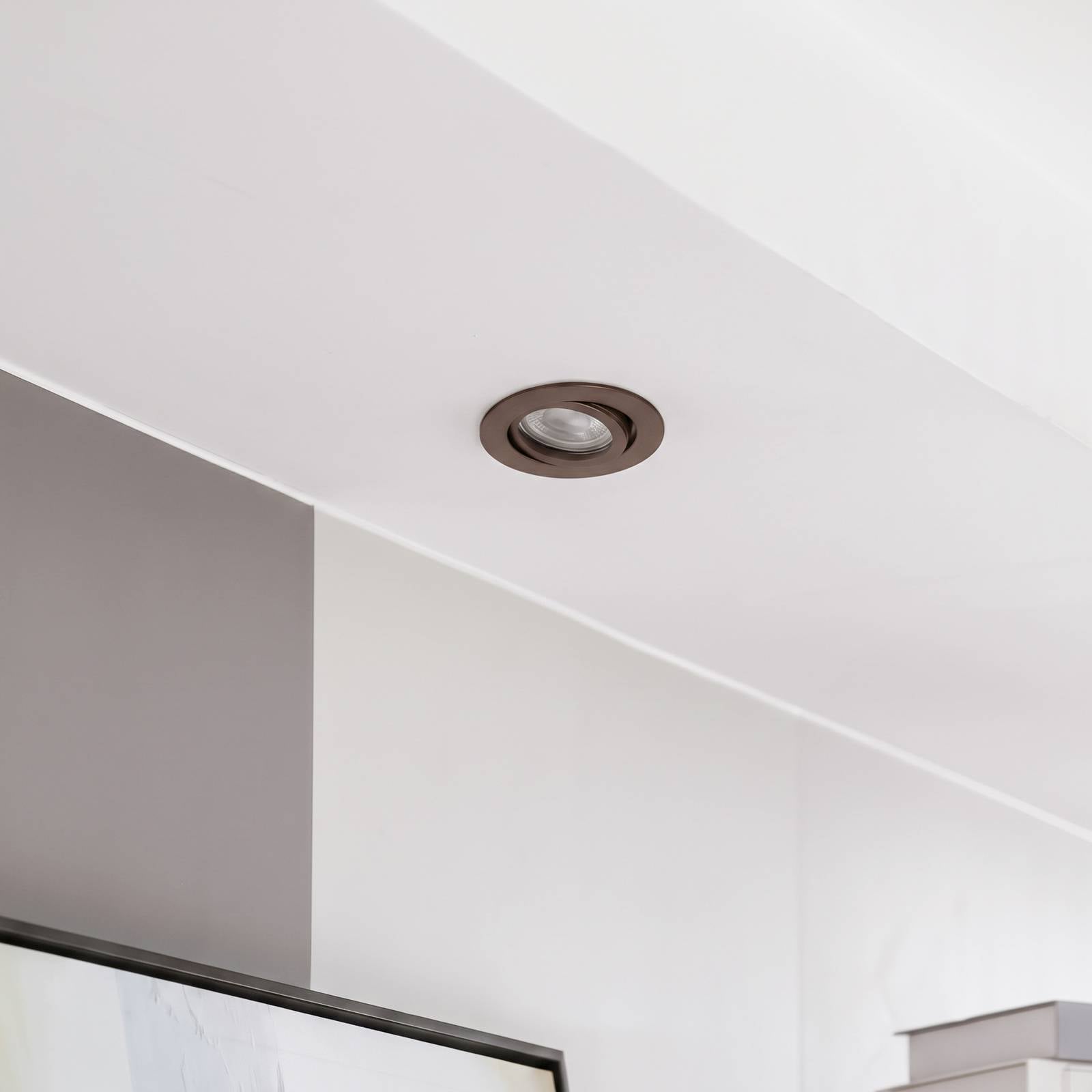 Arcchio Downlight Zyron, brązowy jak kawa, Ø 8,2 cm