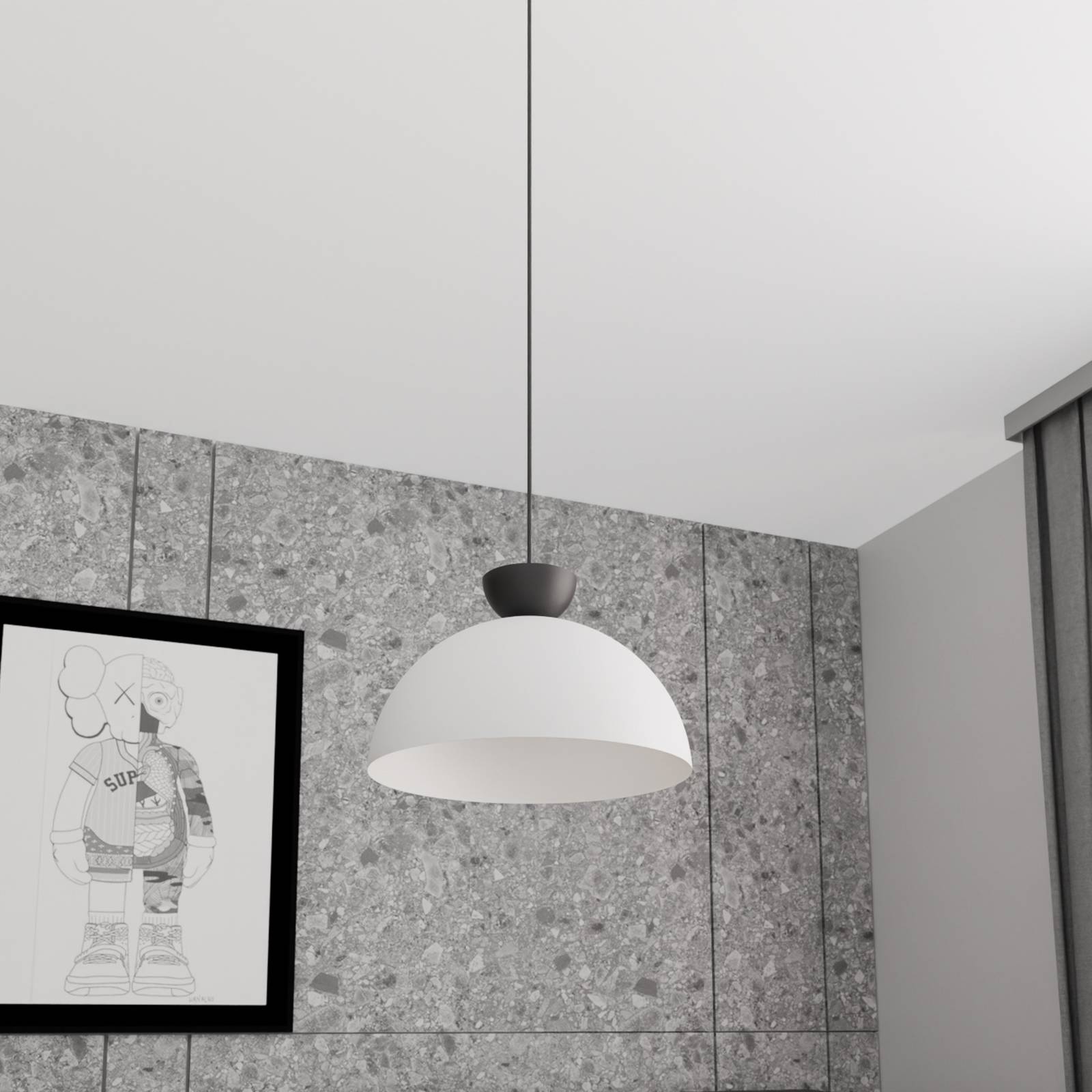 Lampa wisząca Lunaro, biała, Ø 40 cm, metal