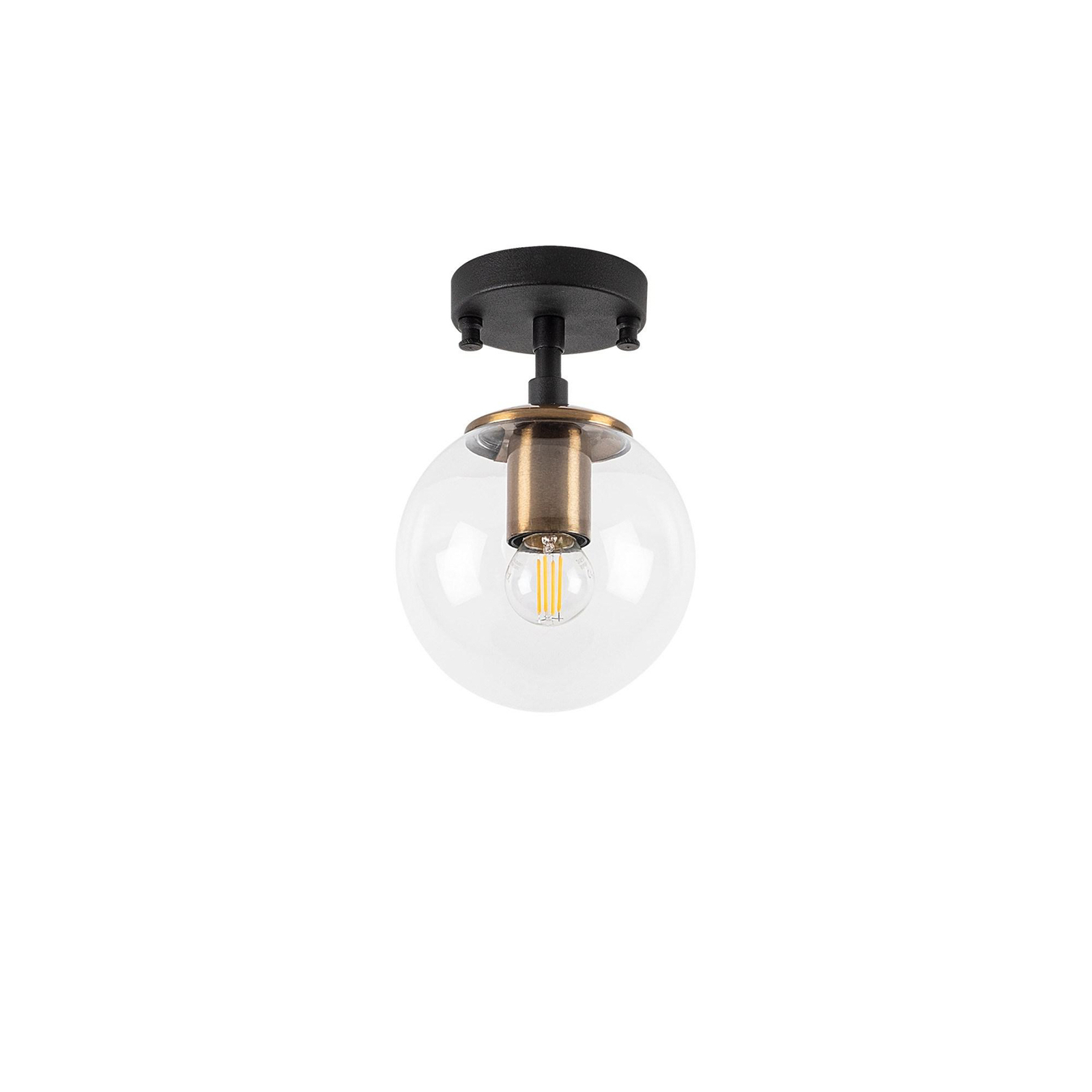 Deckenlampe Atmaca 10205 gold antik/schwarz Glas klar Ø 15cm