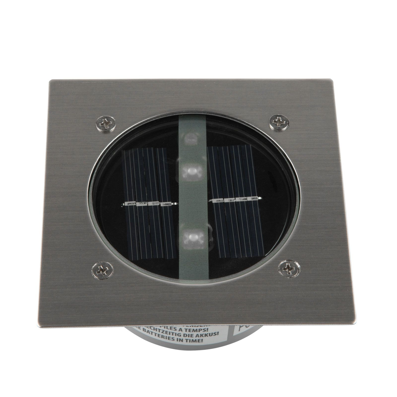 Eckiger Solar-LED-Bodeneinbaustrahler Lugo IP44
