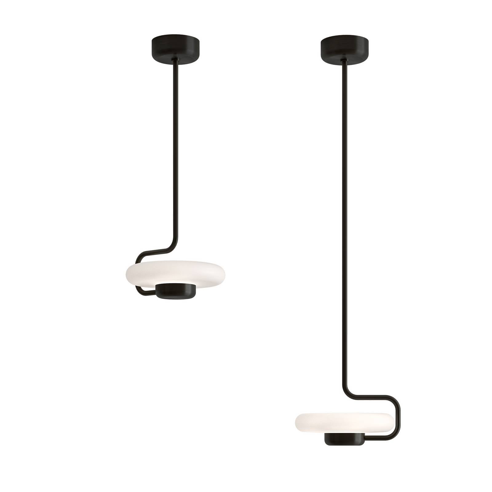 kdln LED-Hängeleuchte TRATTO, schwarz, Ø 27 cm, Metall/Glas
