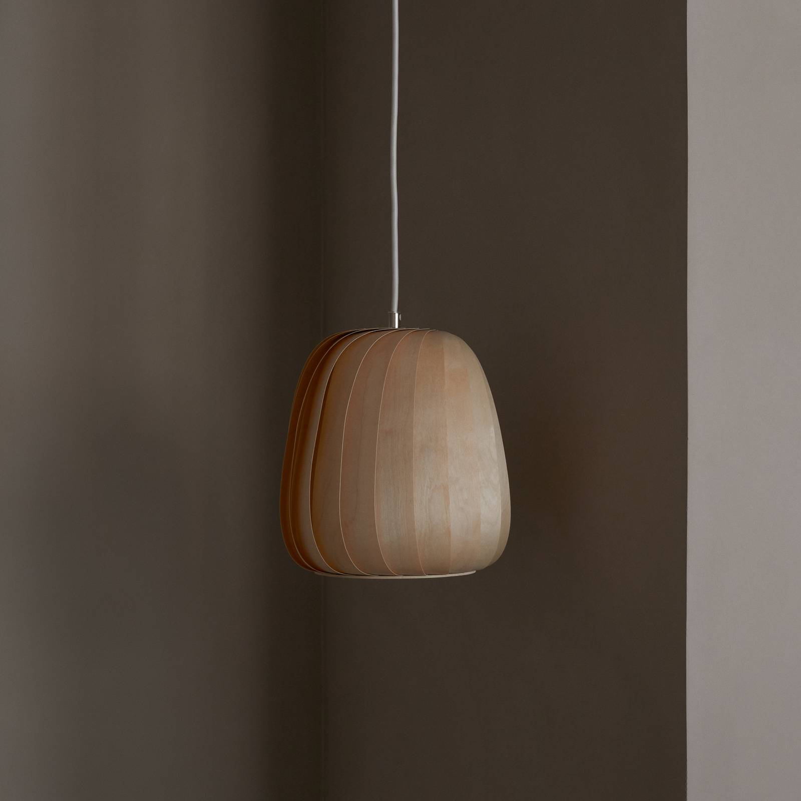 Lampa wisząca Tom Rossau ST906, brzoza, 27 cm, drewno, E27