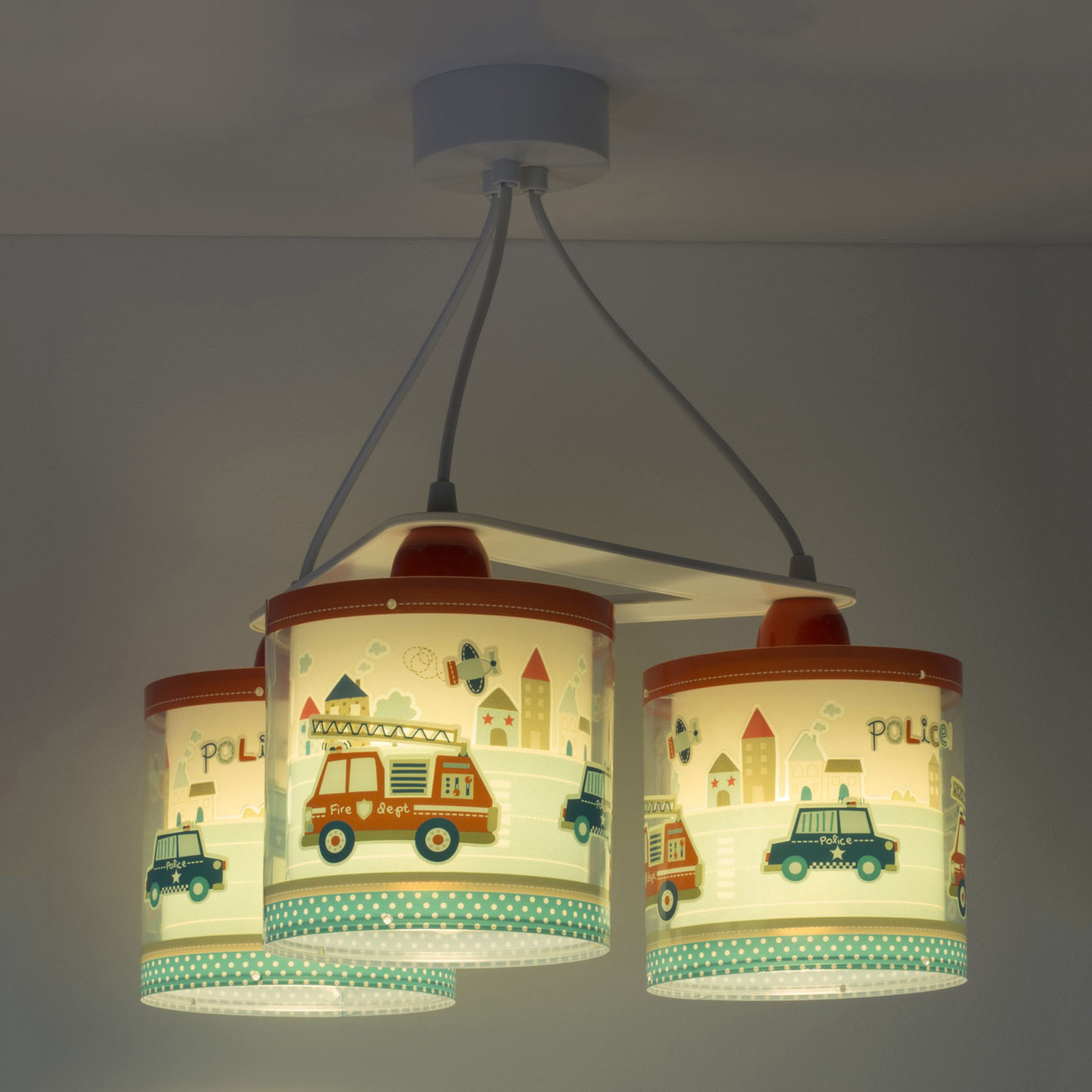 Hanglamp police voor kinderen, versie met 3-lamps