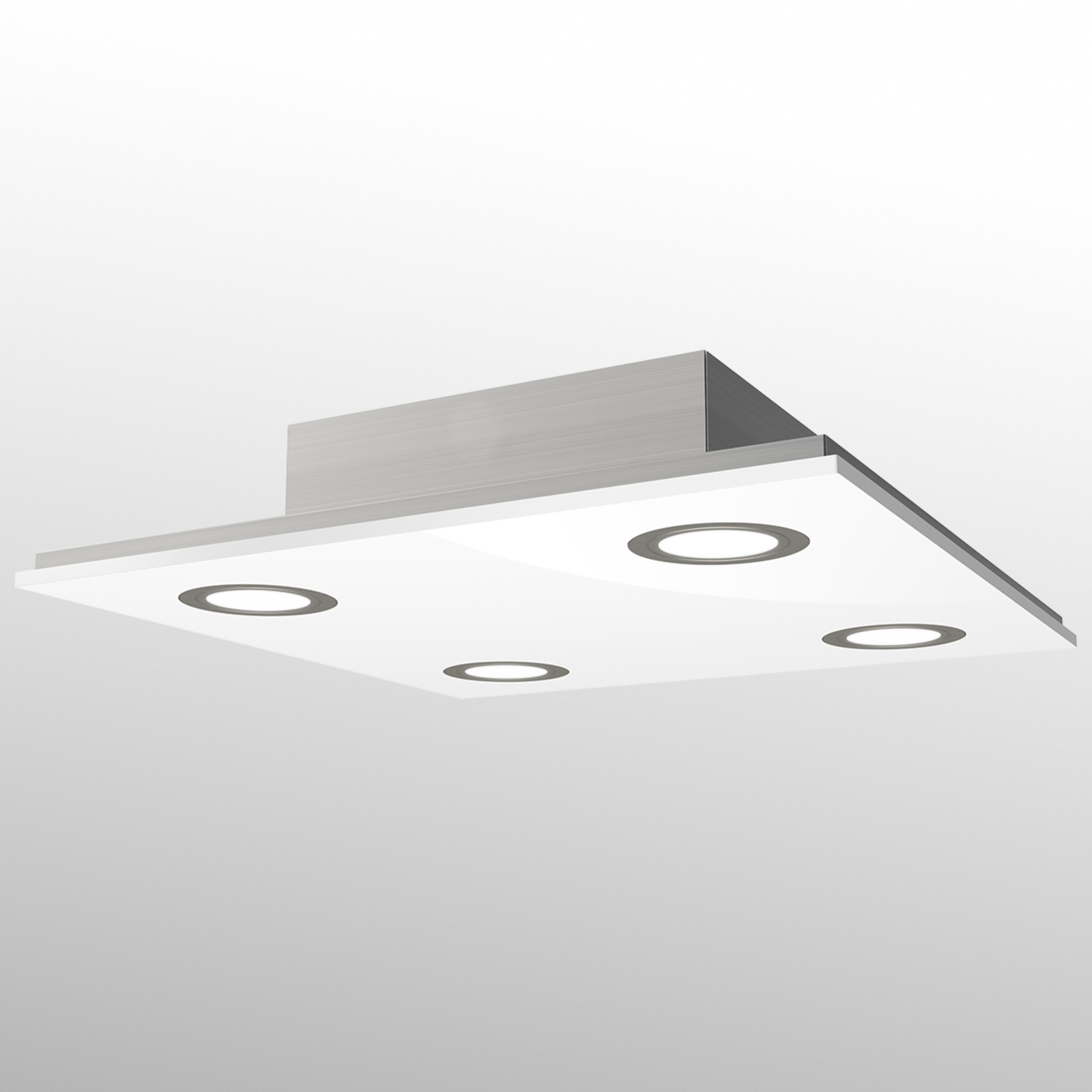 Lámpara LED de techo Pano cuadrangular, blanco