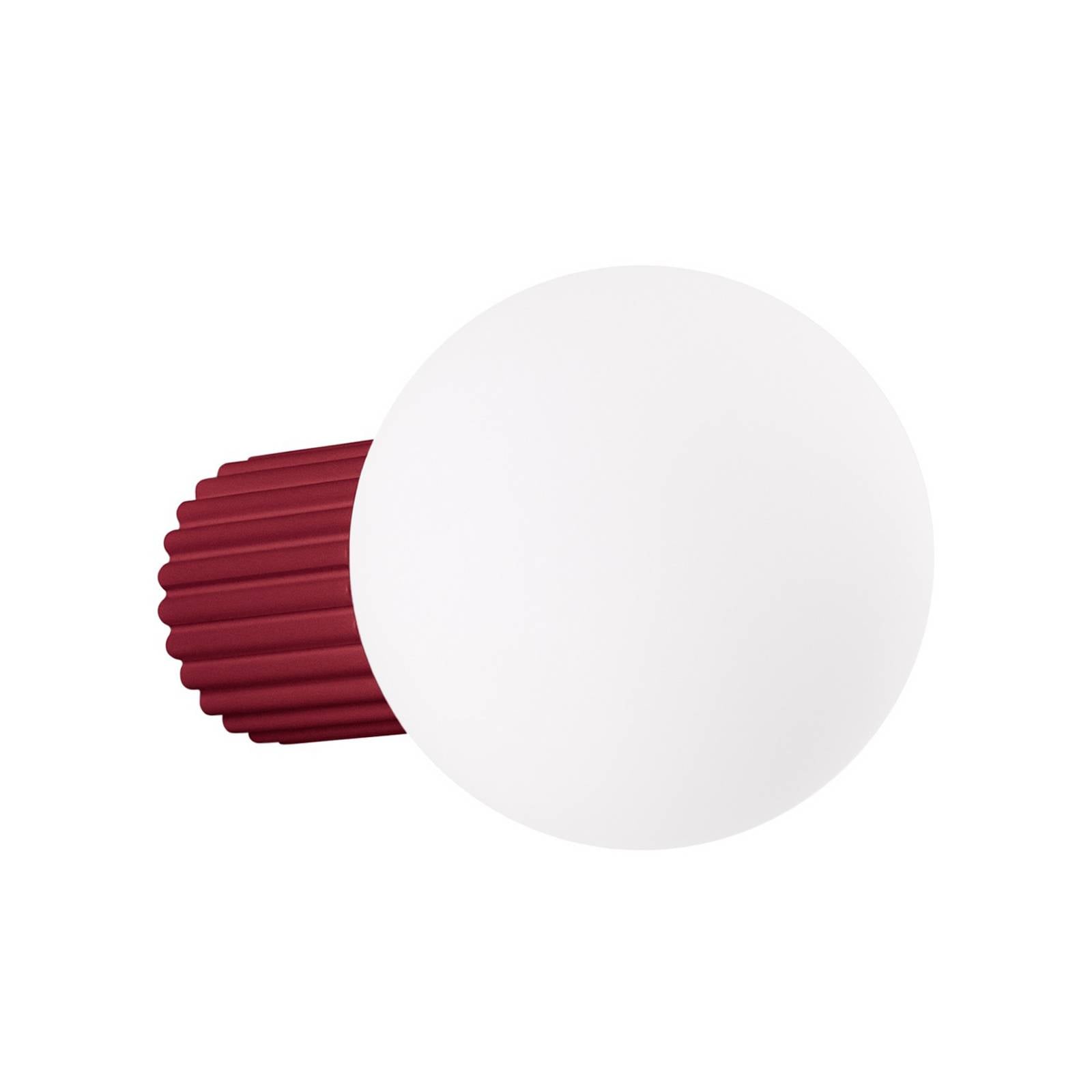 Wandleuchte ORBI, dunkelrot, Glas/Metall, Ø 12 cm, IP44, G9