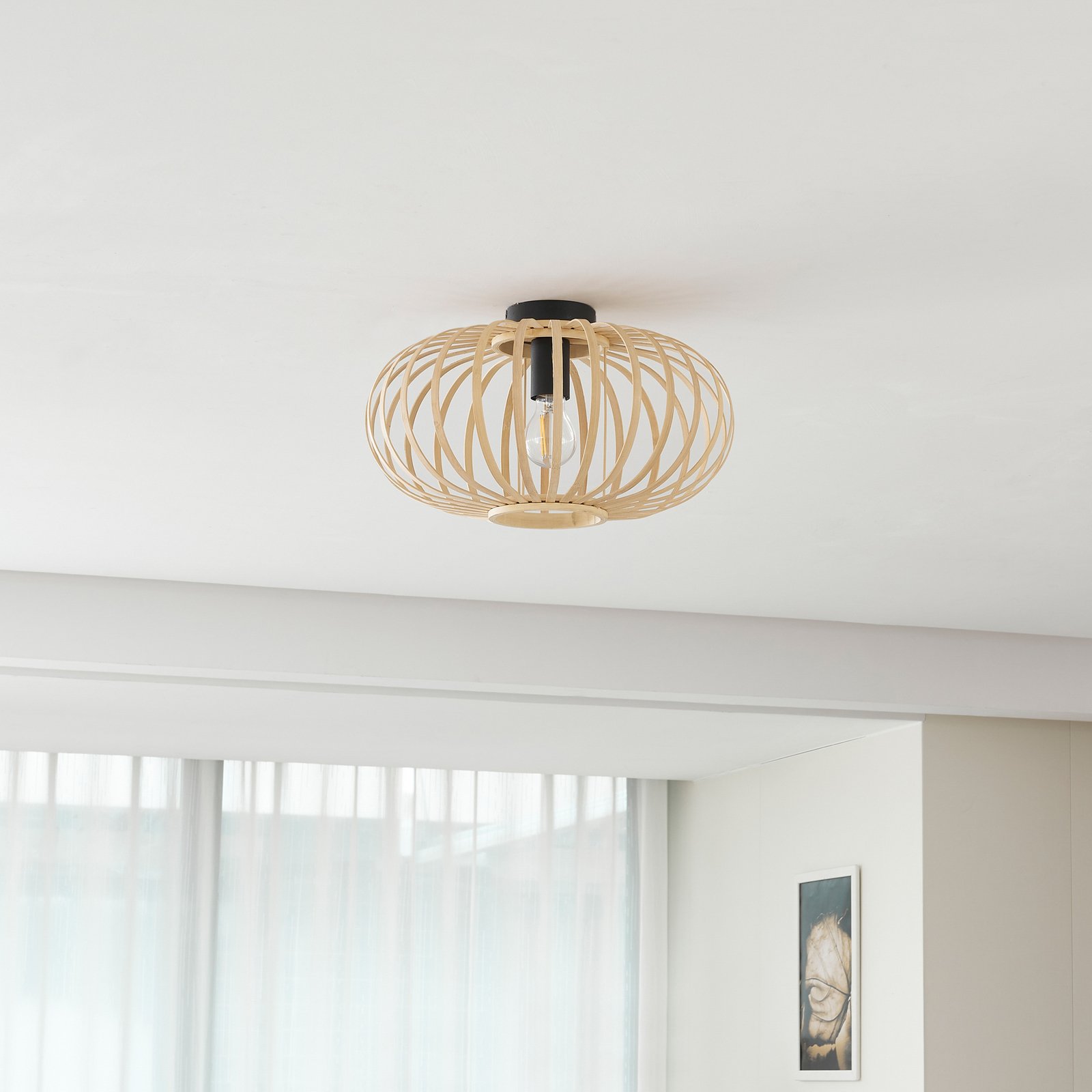 Lielle Loftlampe Ø40 Bambus - Lindby