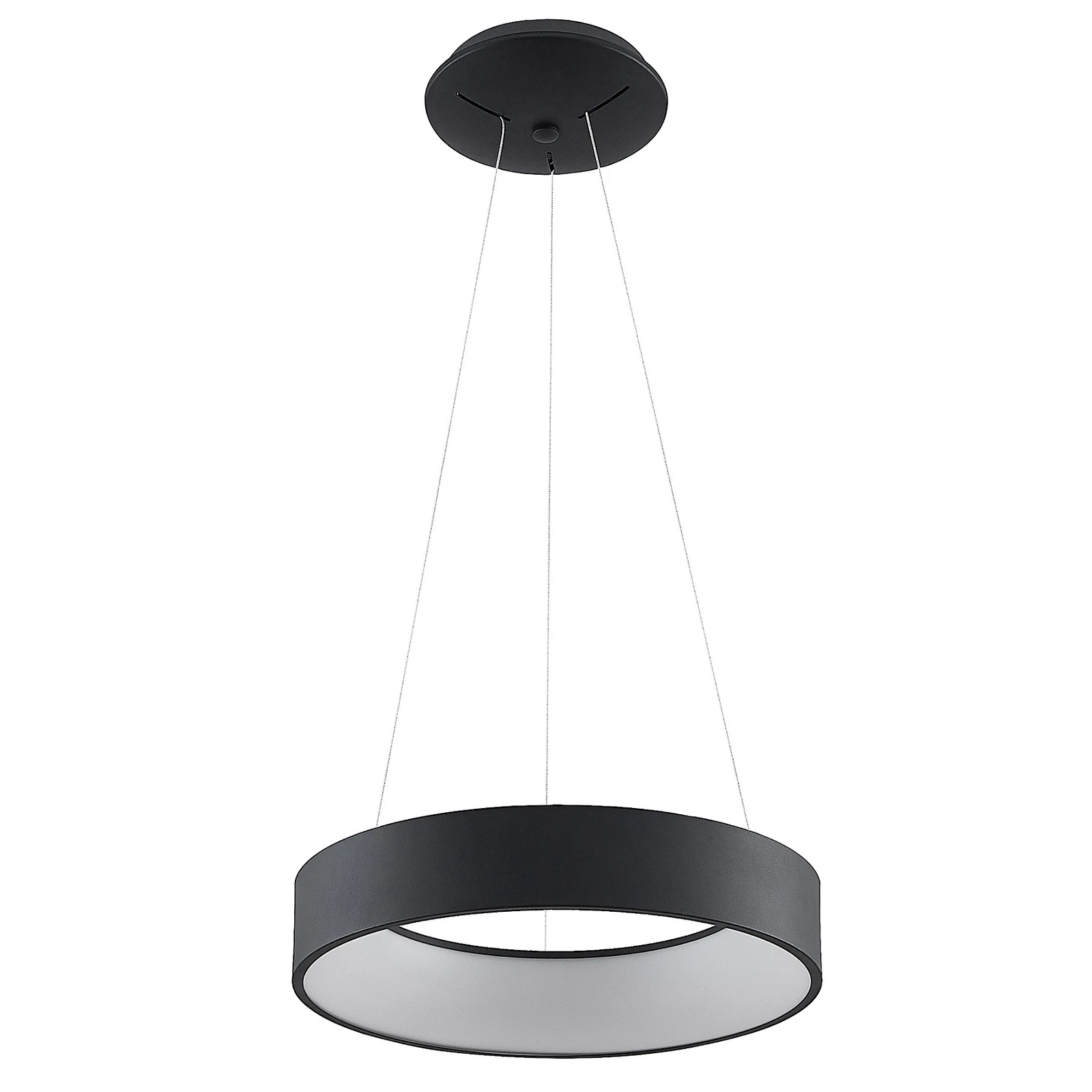 Arcchio LED-riippuvalaisin Aleksi, Ø 45 cm, musta, metalli, CCT