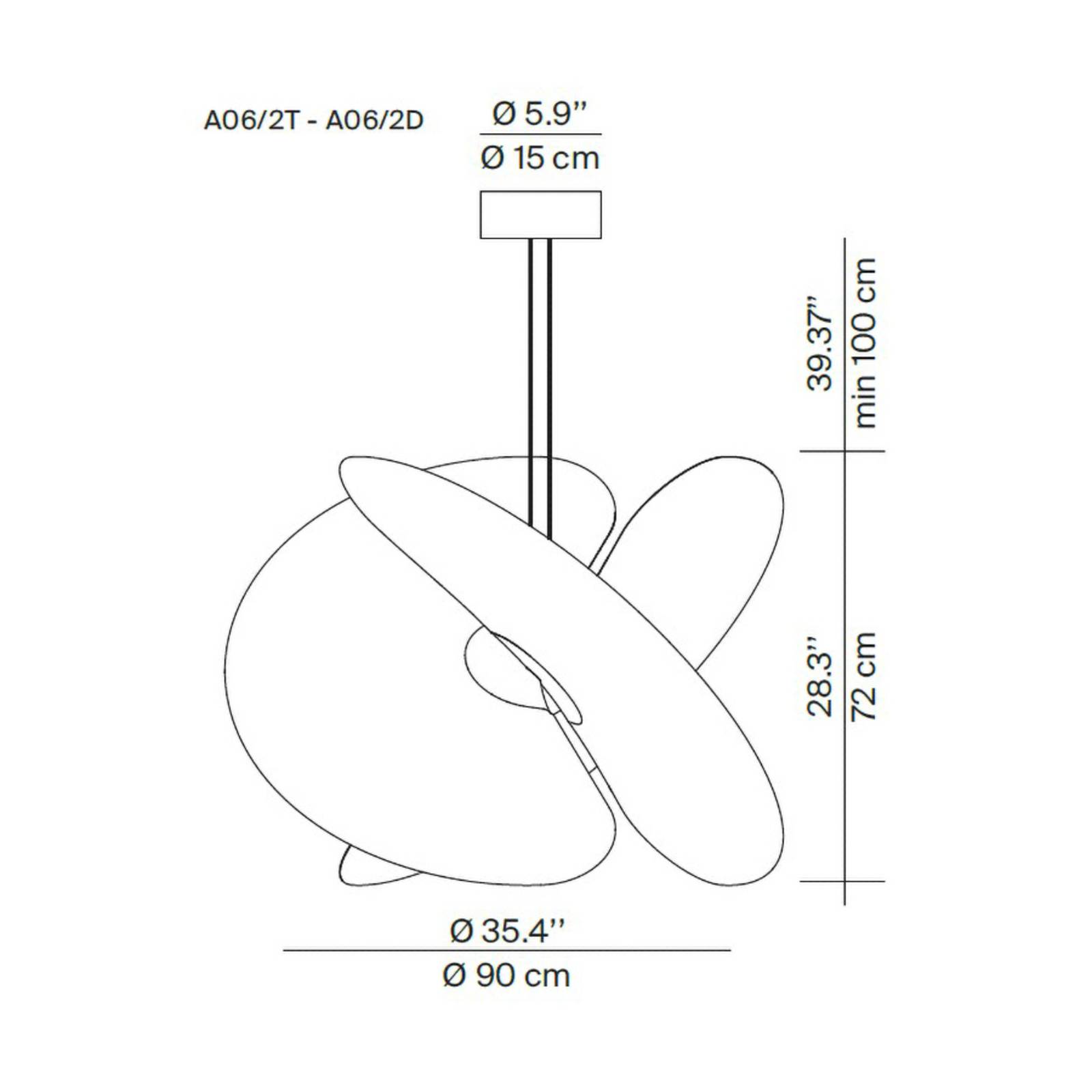 Luceplan Levante żyrandol LED biały Ø90cm 54W