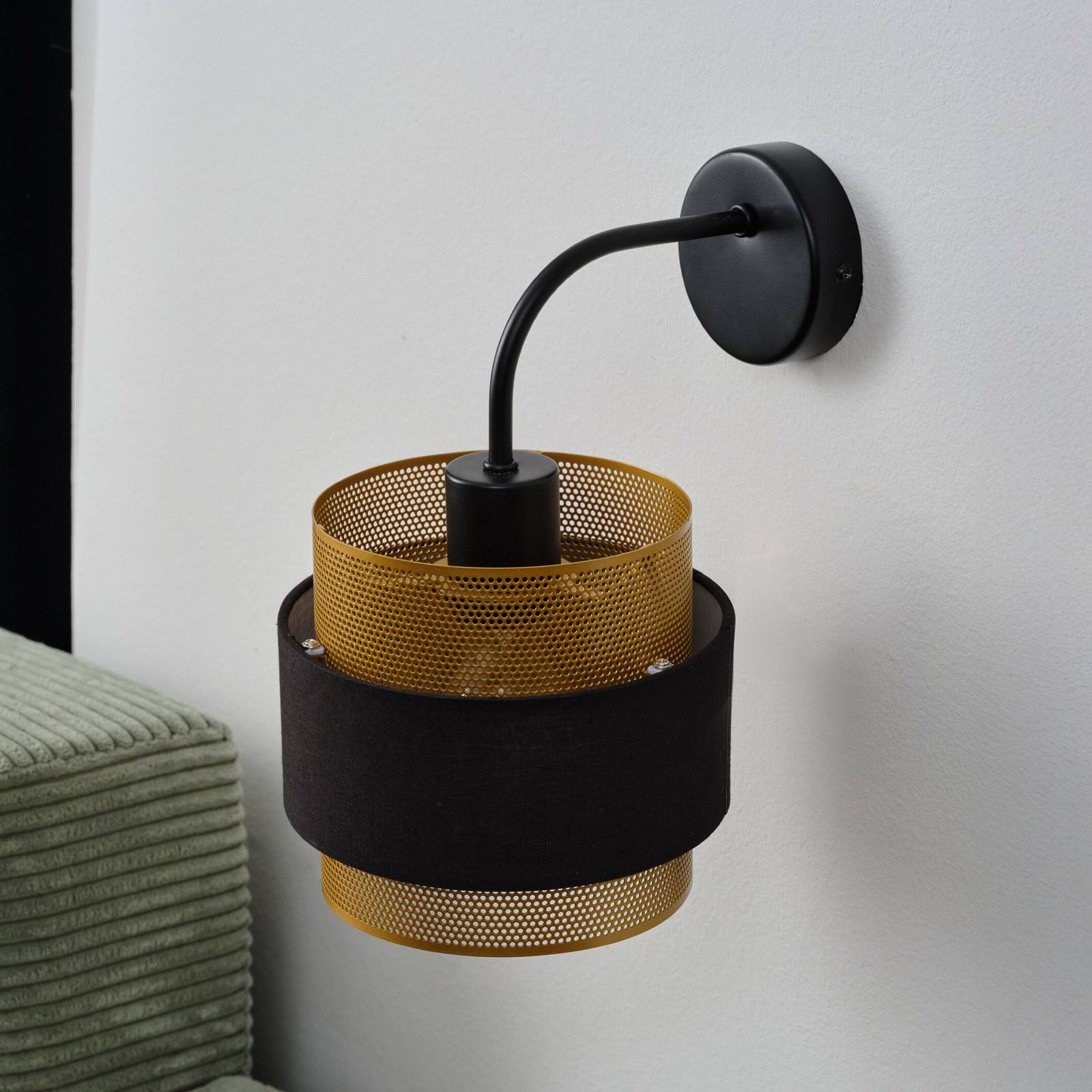 OSRAM Wandleuchte Decor Hornet, 1-flammig, schwarz/gold, E27 günstig online kaufen