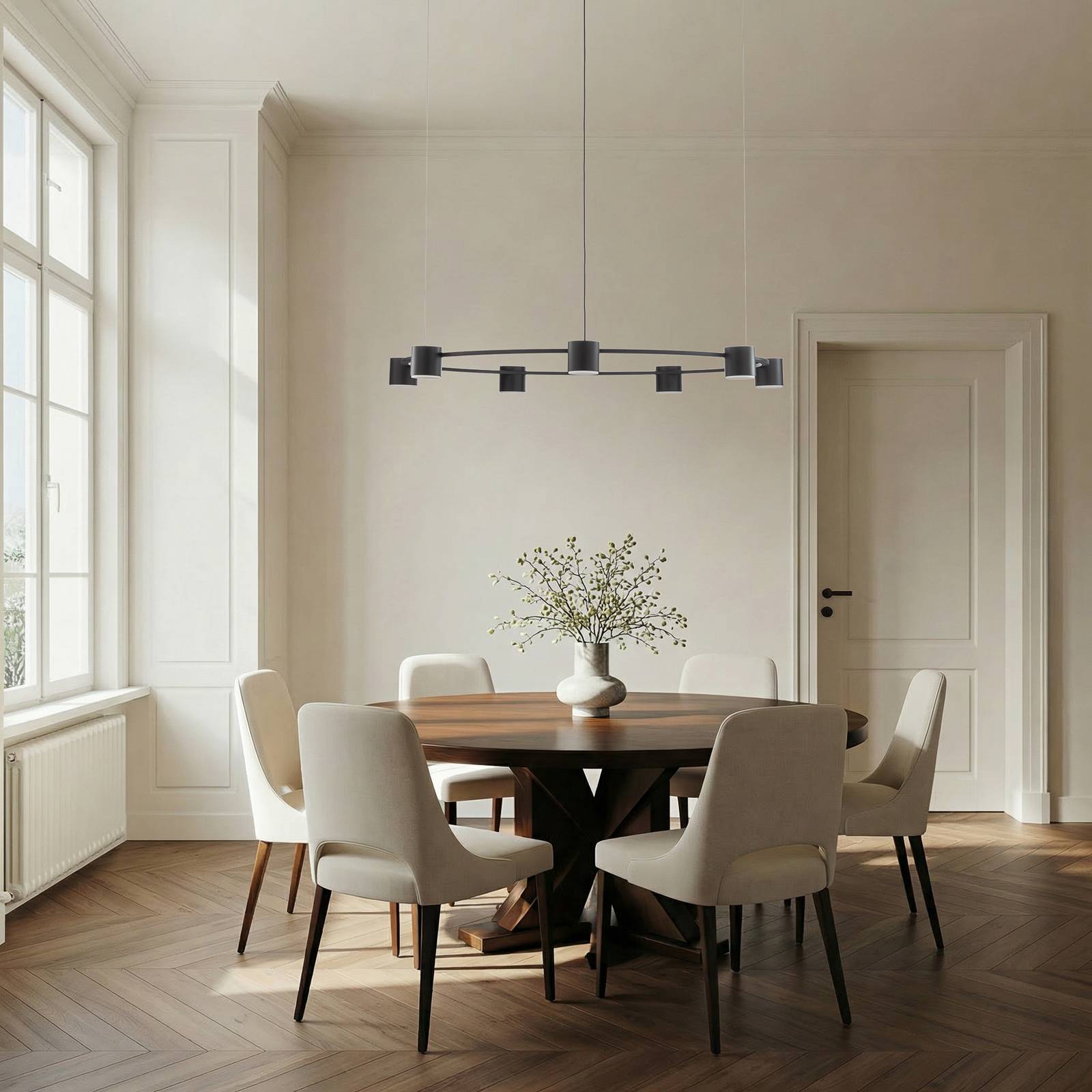 Sigma Sigma Kodo Pendant Light, 7-bulb, Black, Steel, Gx53 