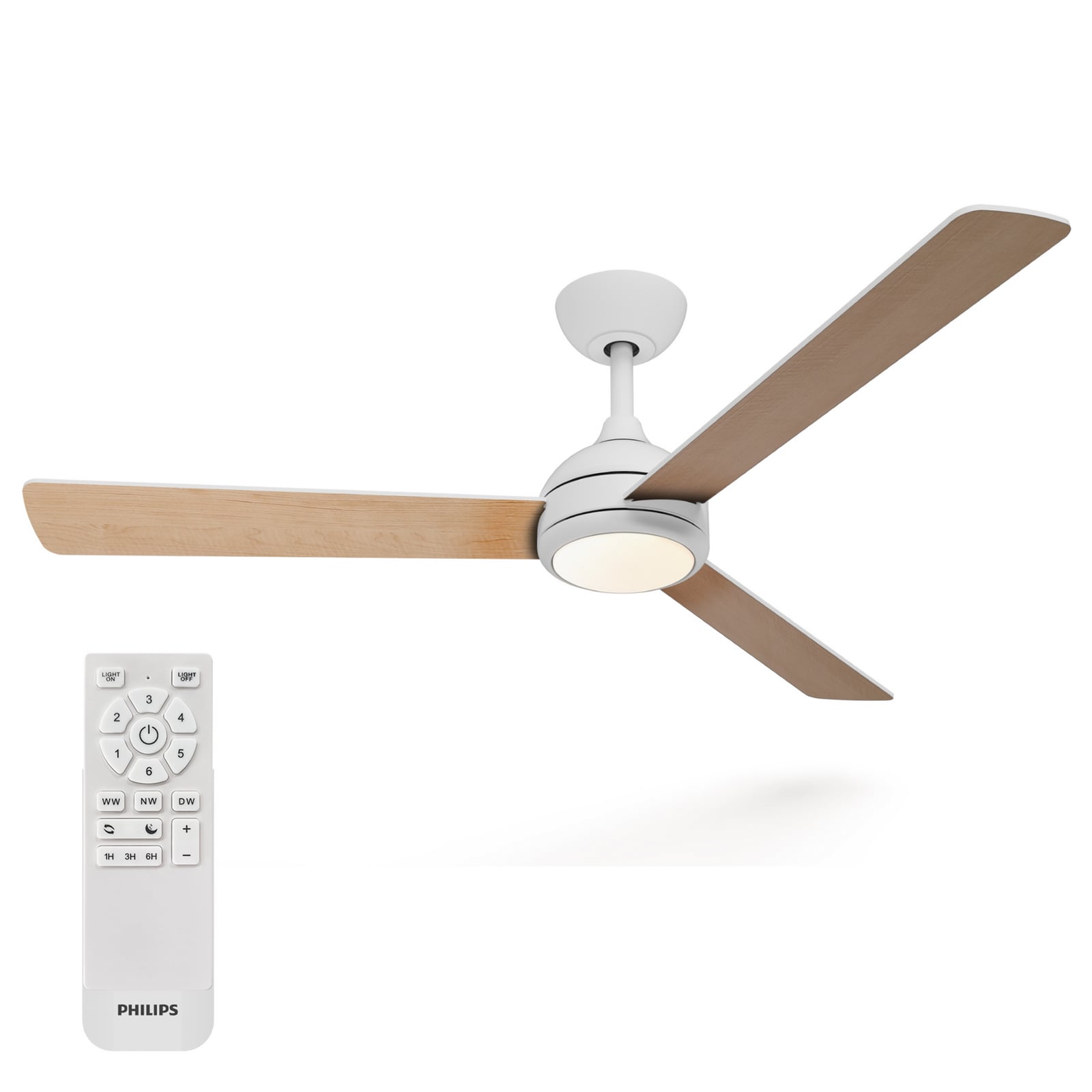 Philips Civx LED stropni ventilator, bijela/smeđa, DC, tih