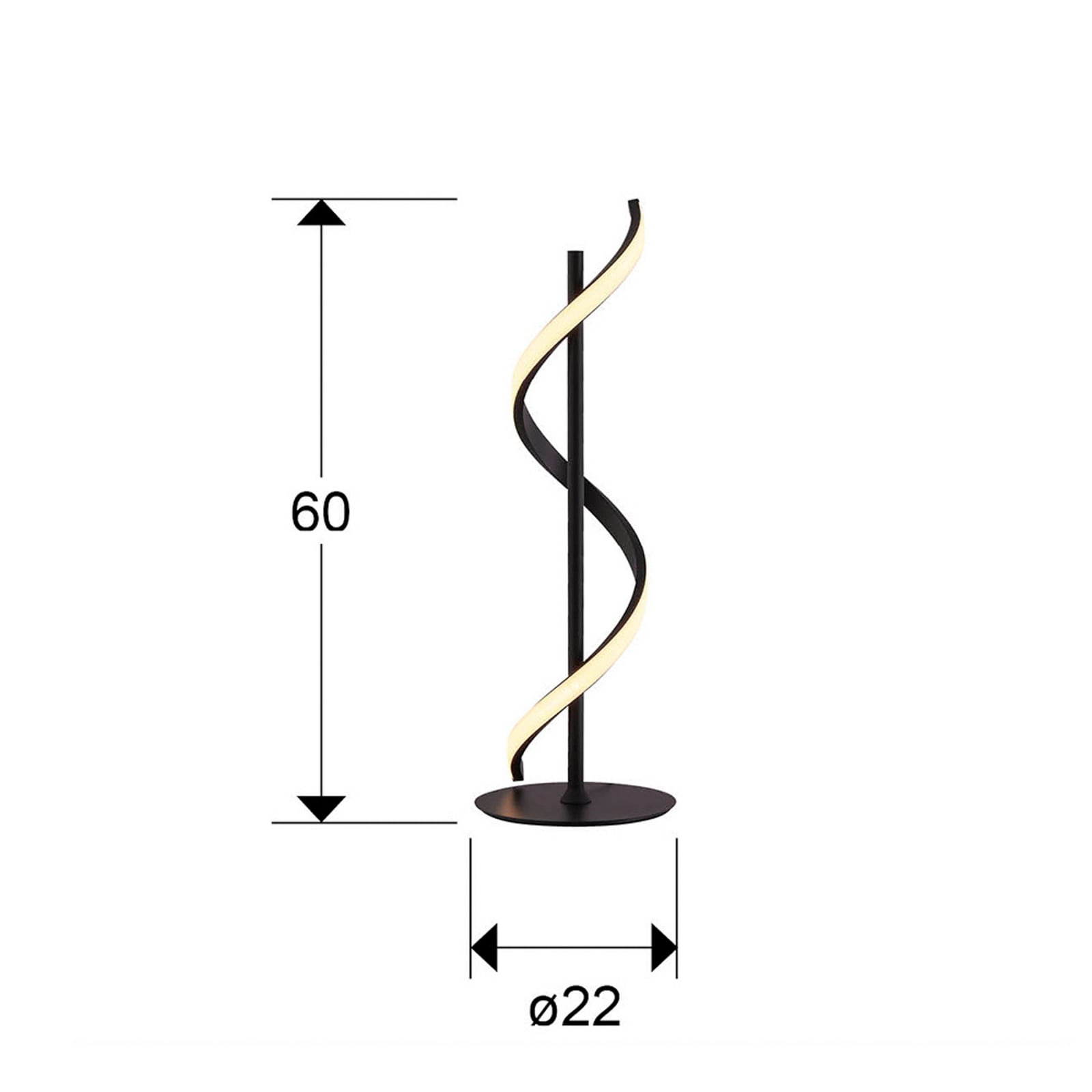 Lampa stołowa LED Boa, czarna matowa, wysokość 60 cm, metalowa