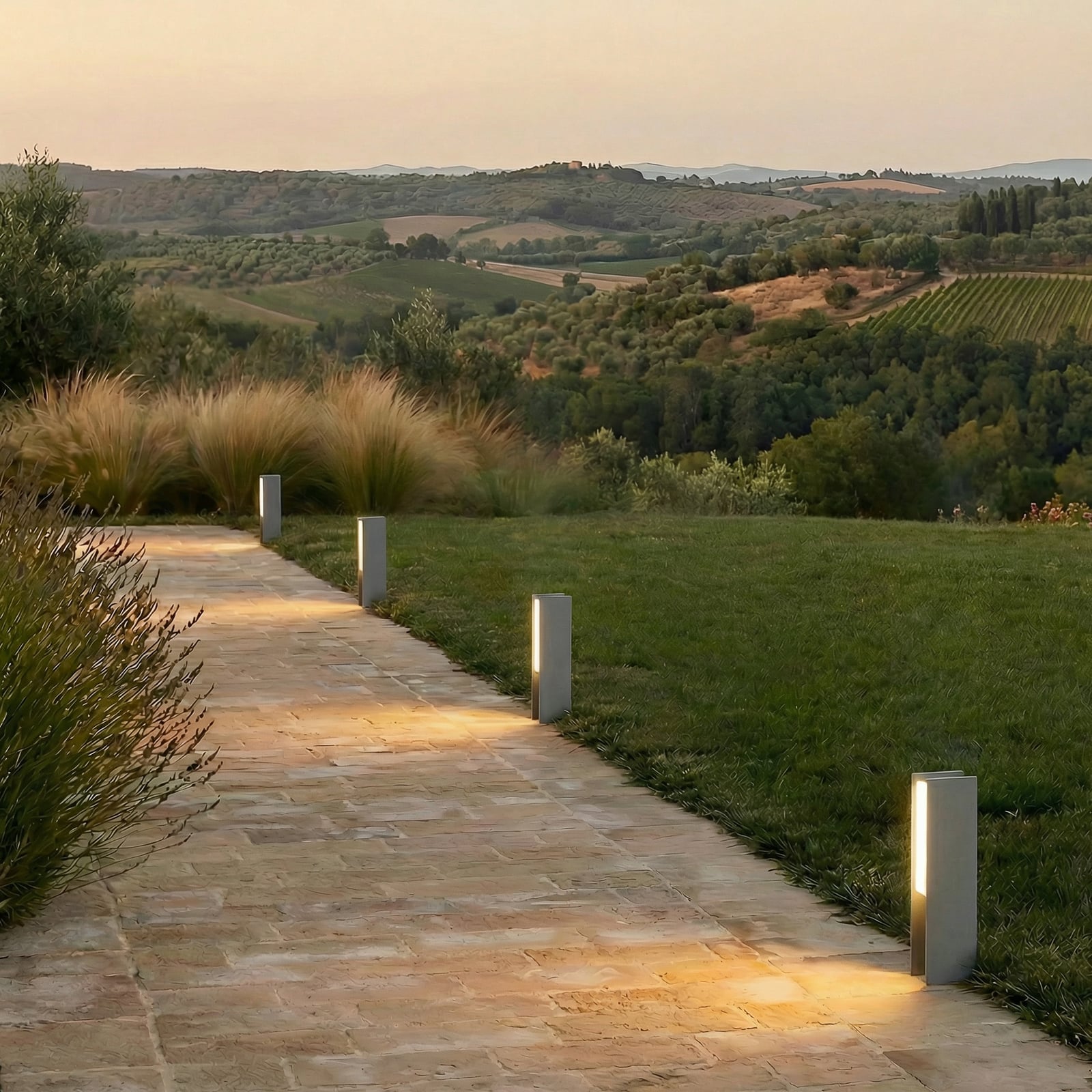 Teerk LED talapzati világítás, antracit, IP65, magasság 30 cm - Lucande