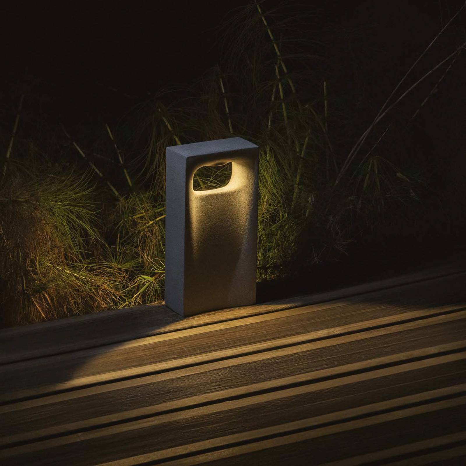 LED-Sockelleuchte Glint, 3000K, 40 cm,  grau, Beton, IP55 günstig online kaufen