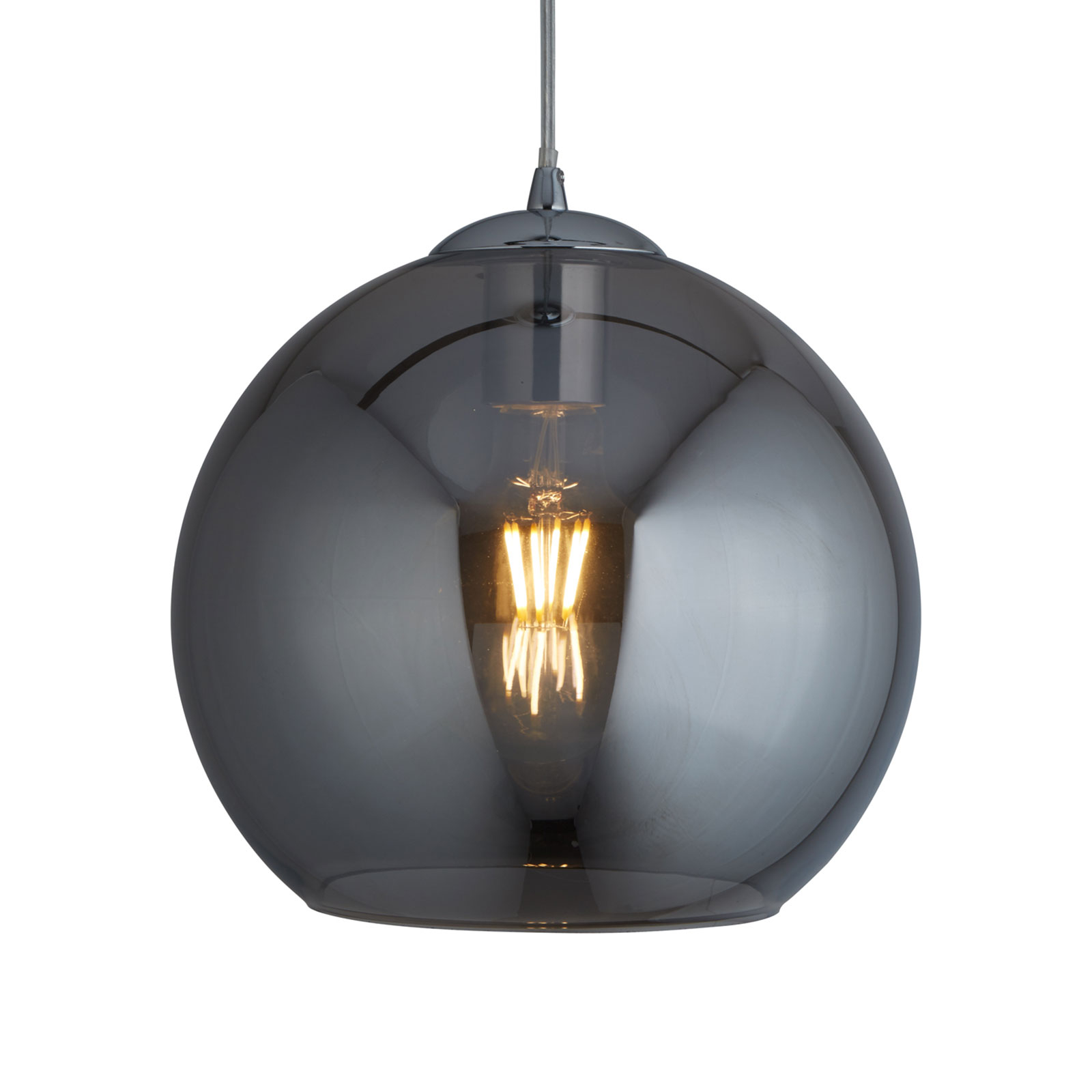 Searchlight Balls hanging light, smoke-coloured, Ø 25cm, for Living / Dining Room, metal, glass, E27, 60 W, energy efficiency: A++