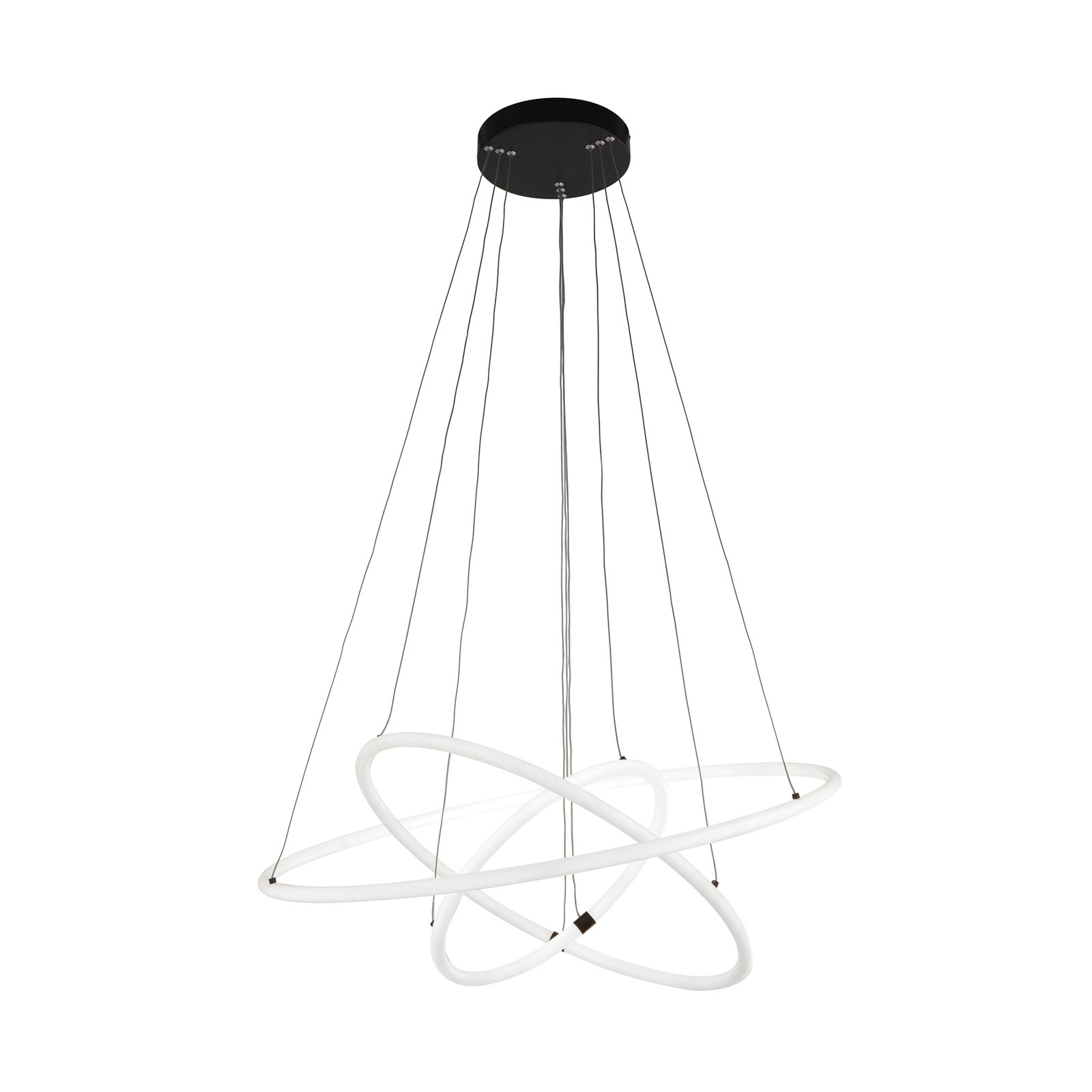 Hanglamp Revolve, 3-lamps, wit, acryl, dimbaar