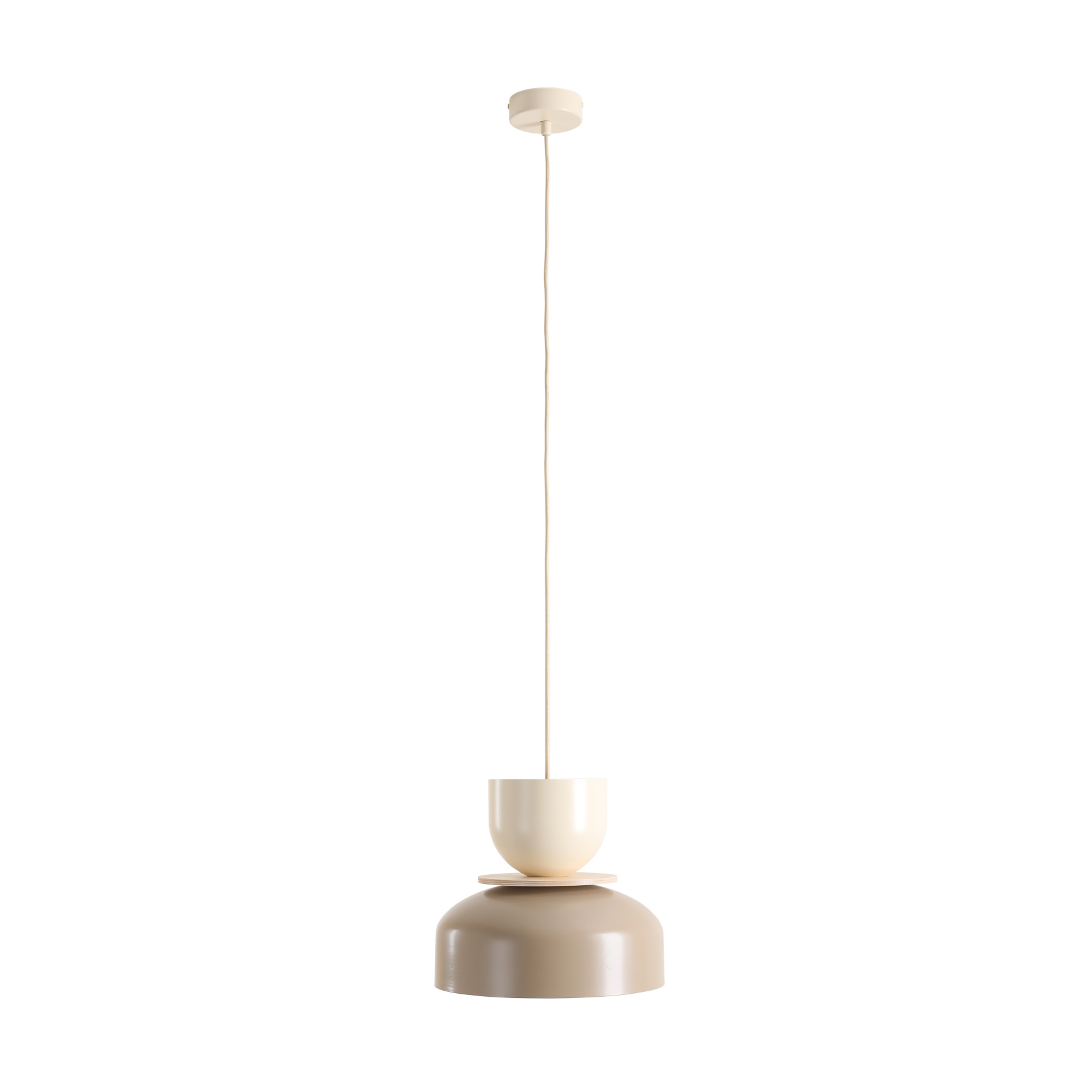 Hængelampe Uto, beige/creme, metalskærm