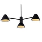 LED-Pendelleuchte Devon mit drei Kegelschirmen