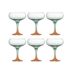Signe Cocktailglas, grün/orange 6er-Set 13cm - Bloomingville
