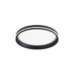 Isy LED ceiling lamp, black, Ø 35 cm, metal, CCT, dimmable