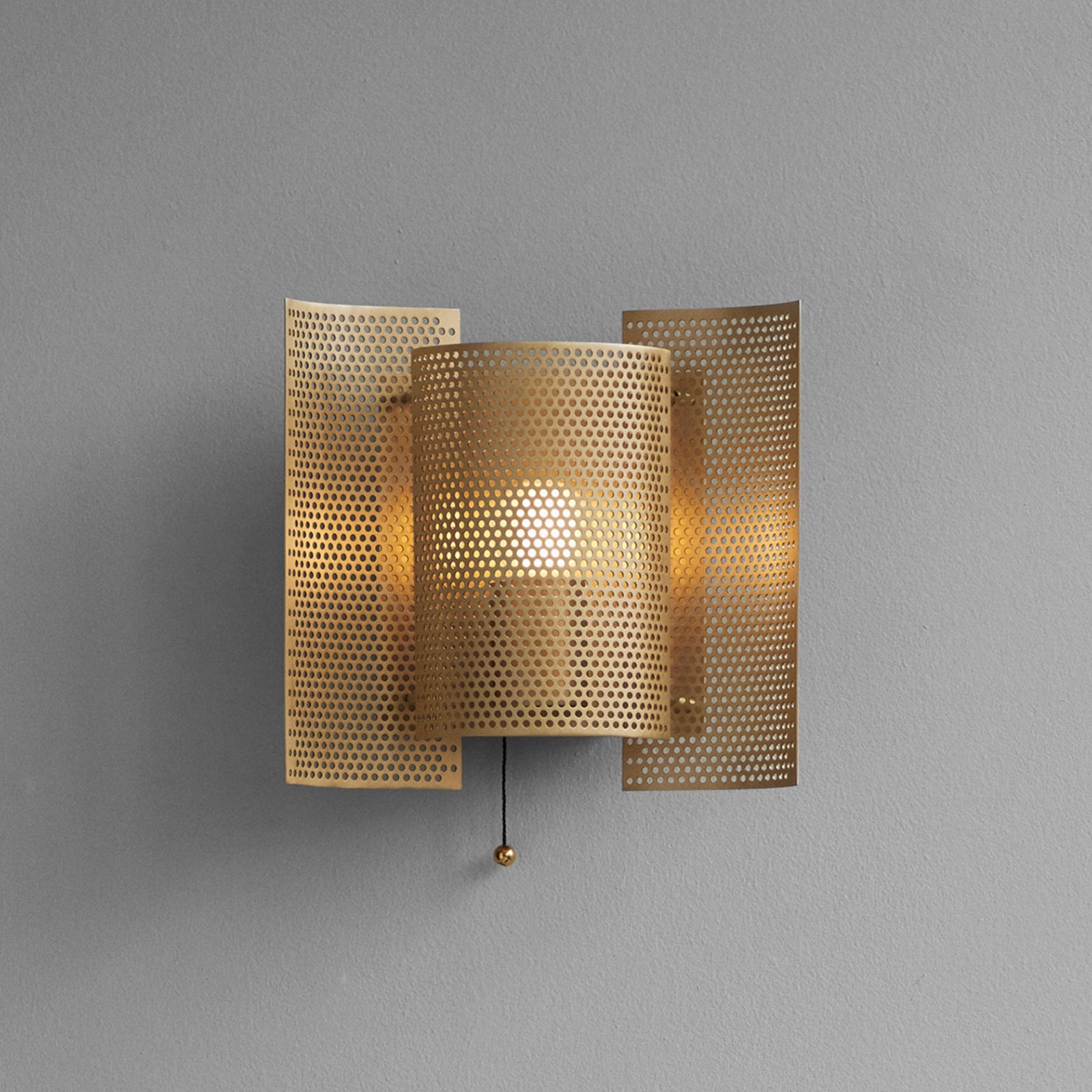 Northern Butterfly perforated wall light, brass
