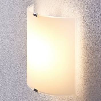 Halfronde LED wandlamp Helmi met glazen kap