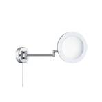 LED-Spiegel Magnifying, chromfarben/gefrostet, IP44, Ø 20 cm