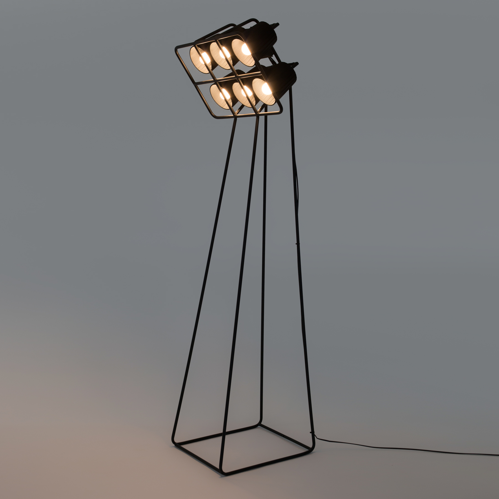 Lampe sur pied Multilamp, à six lampes, noire