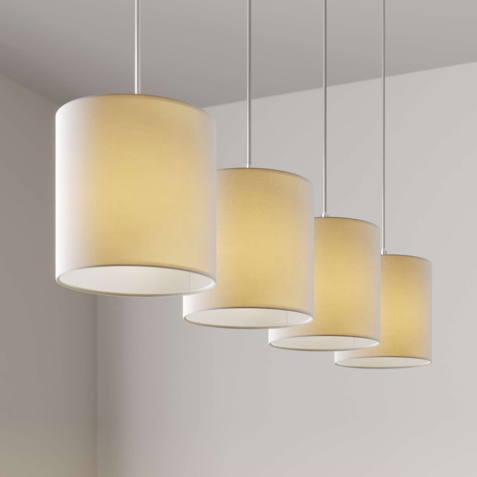 Lindby Zalia textilná závesná lampa, 4-plameňová
