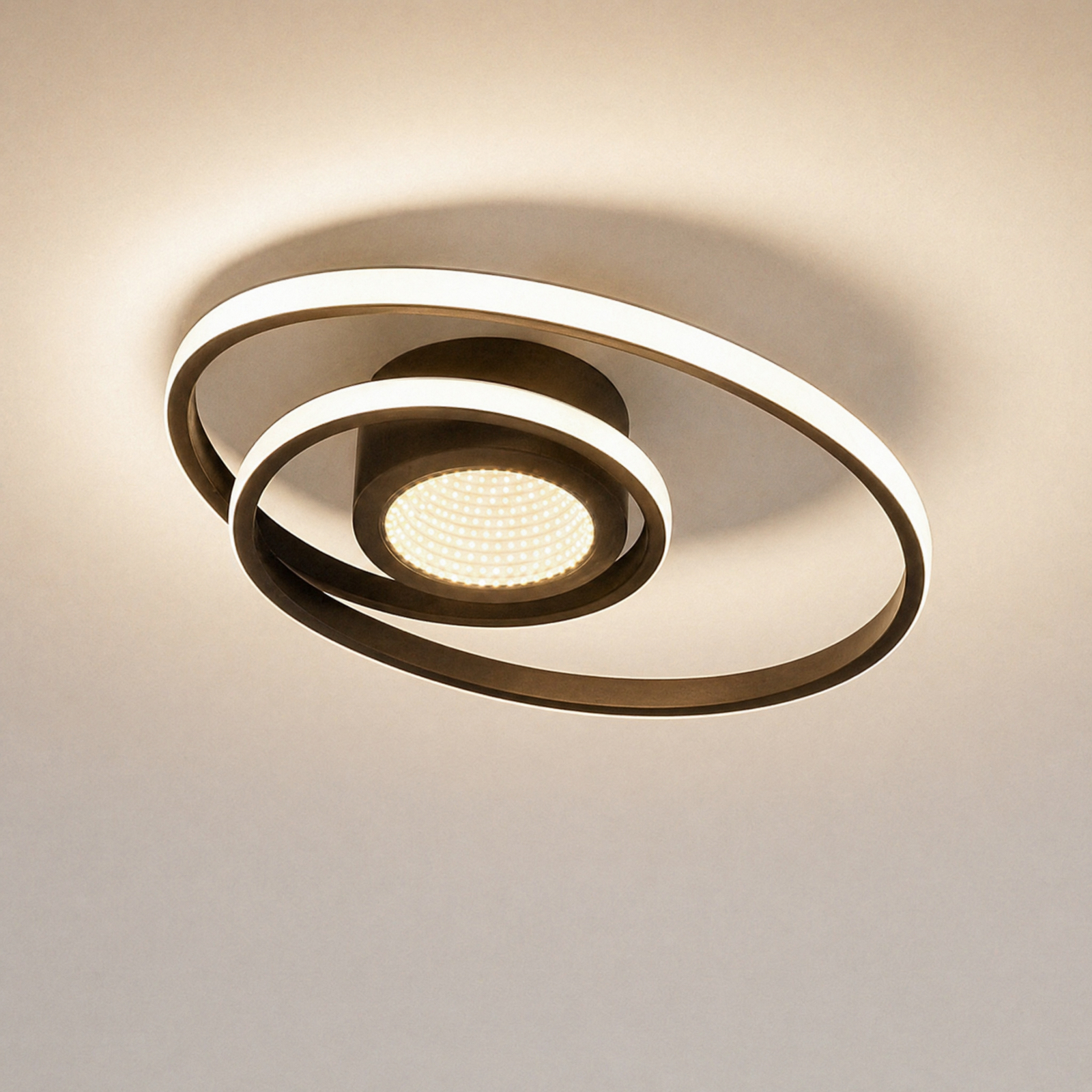 Lindby Plafonnier LED Thalina, 45cm, intensité variable, Infinity Tunnel