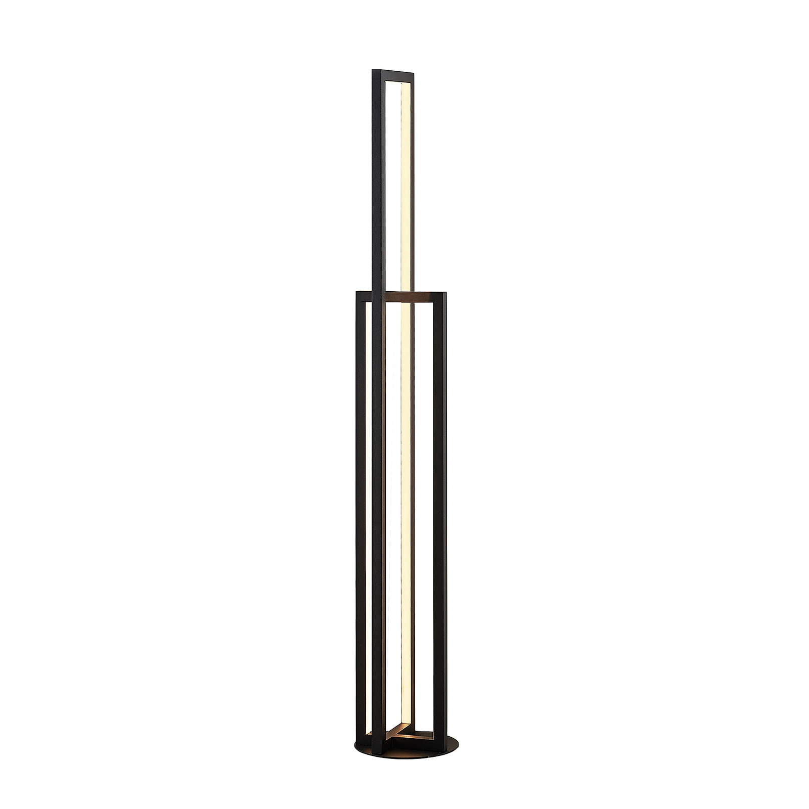 Lucande LED vloerlamp Hylda, 123 cm, zwart, aluminium
