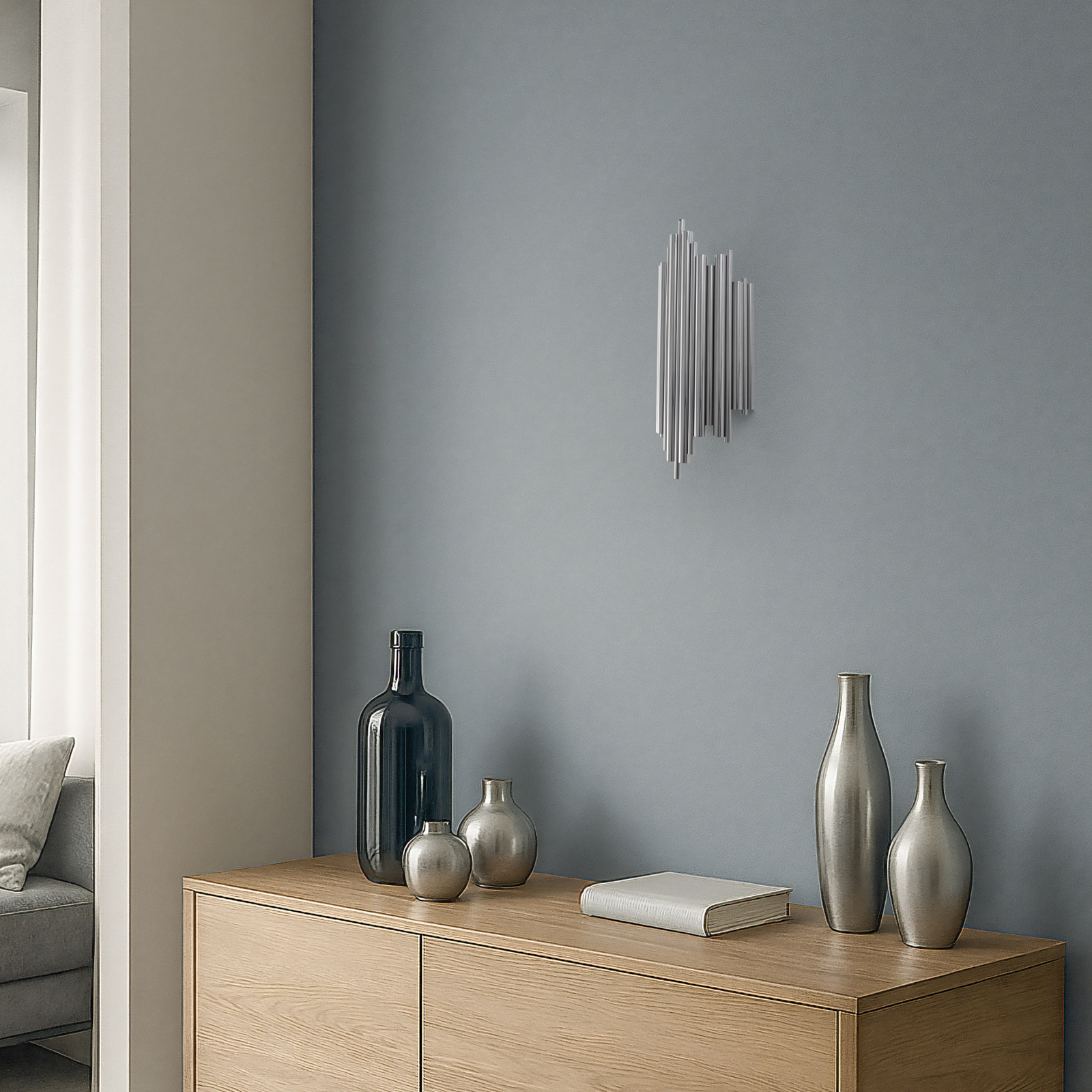 Applique Reis, cromo, metallo, altezza 50 cm