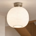 Lampa sufitowa Nola Evey, Ø 25 cm, biało-beżowa, szklana