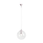 Nohr pendant light, glass lampshade, lilac/clear