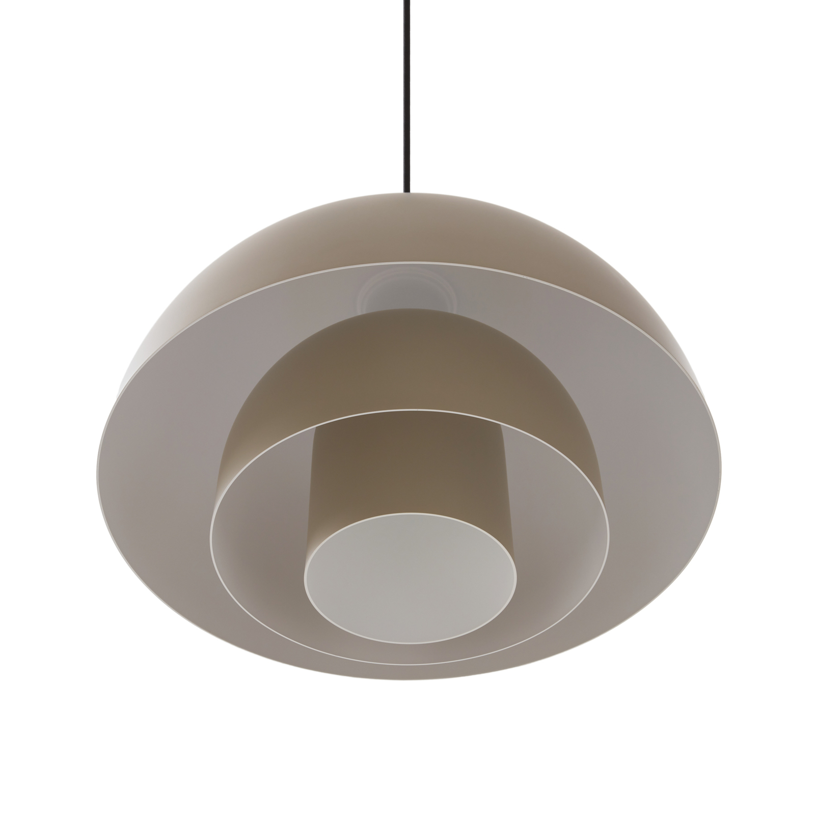 Lucande Nymara LED závesné svietidlo, béžová farba, hliník, Ø 40 cm