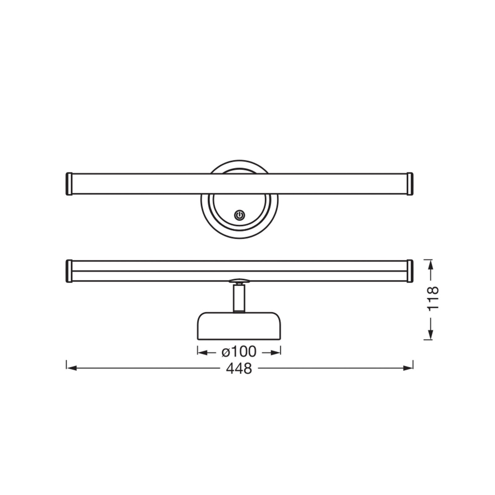 OSRAM LED-Akku-Wandleuchte NIGHTLUX STICK, schwarz, touchdim