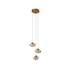 Piatra Cluster Pendelleuchte Cognac/Messing - Lindby