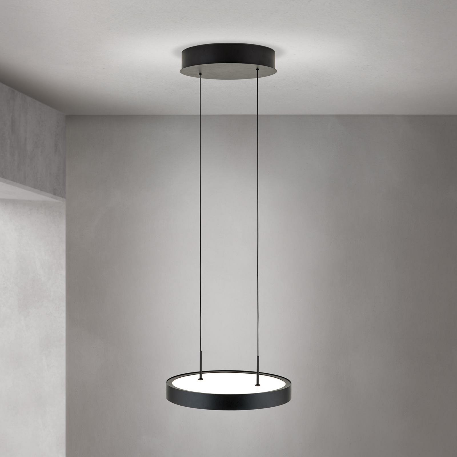 LED pakabinamas šviestuvas „Teide“, juodas, vienos lemputės, metalas, 2700 K