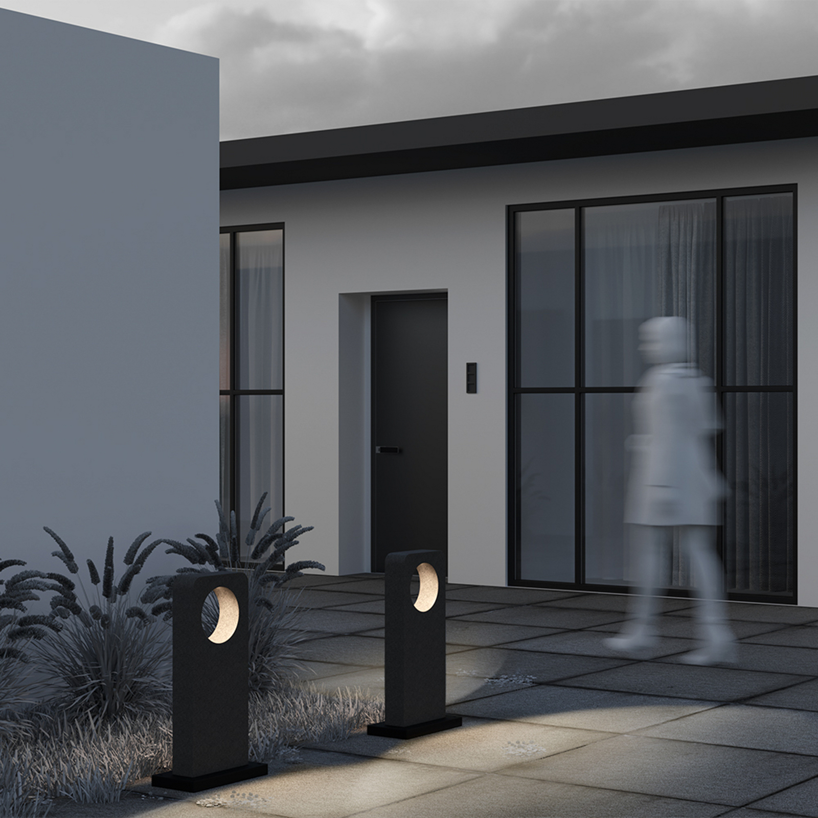LED tuinpadverlichting BETONE, hoogte 74 cm, grijs, cementlook, IP65 LED tuinpadverlichting BETONE, hoogte 74 cm, grijs, cementlook, IP65